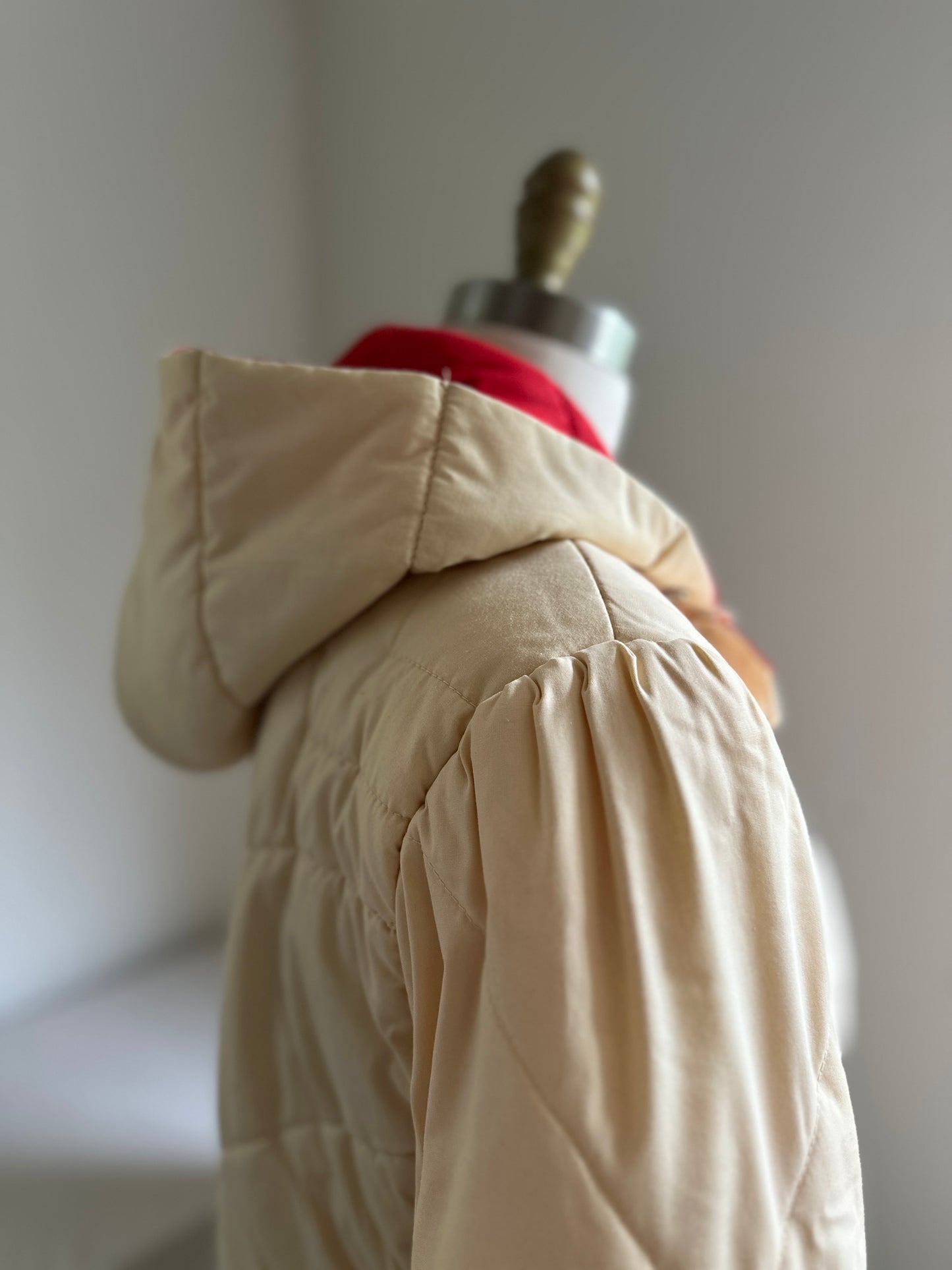 Sears Cream Puffy Jacket With Hood