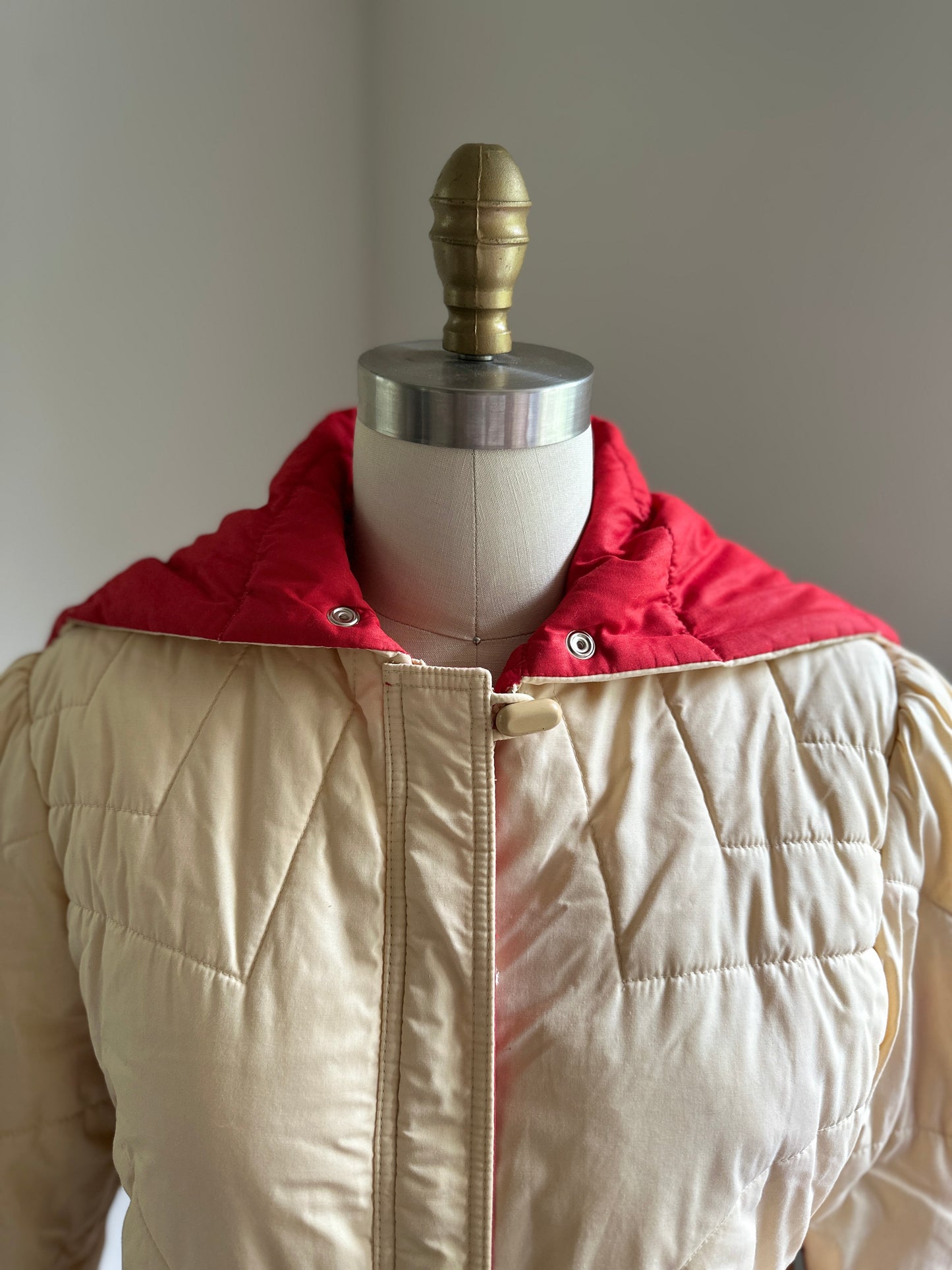 Sears Cream Puffy Jacket With Hood