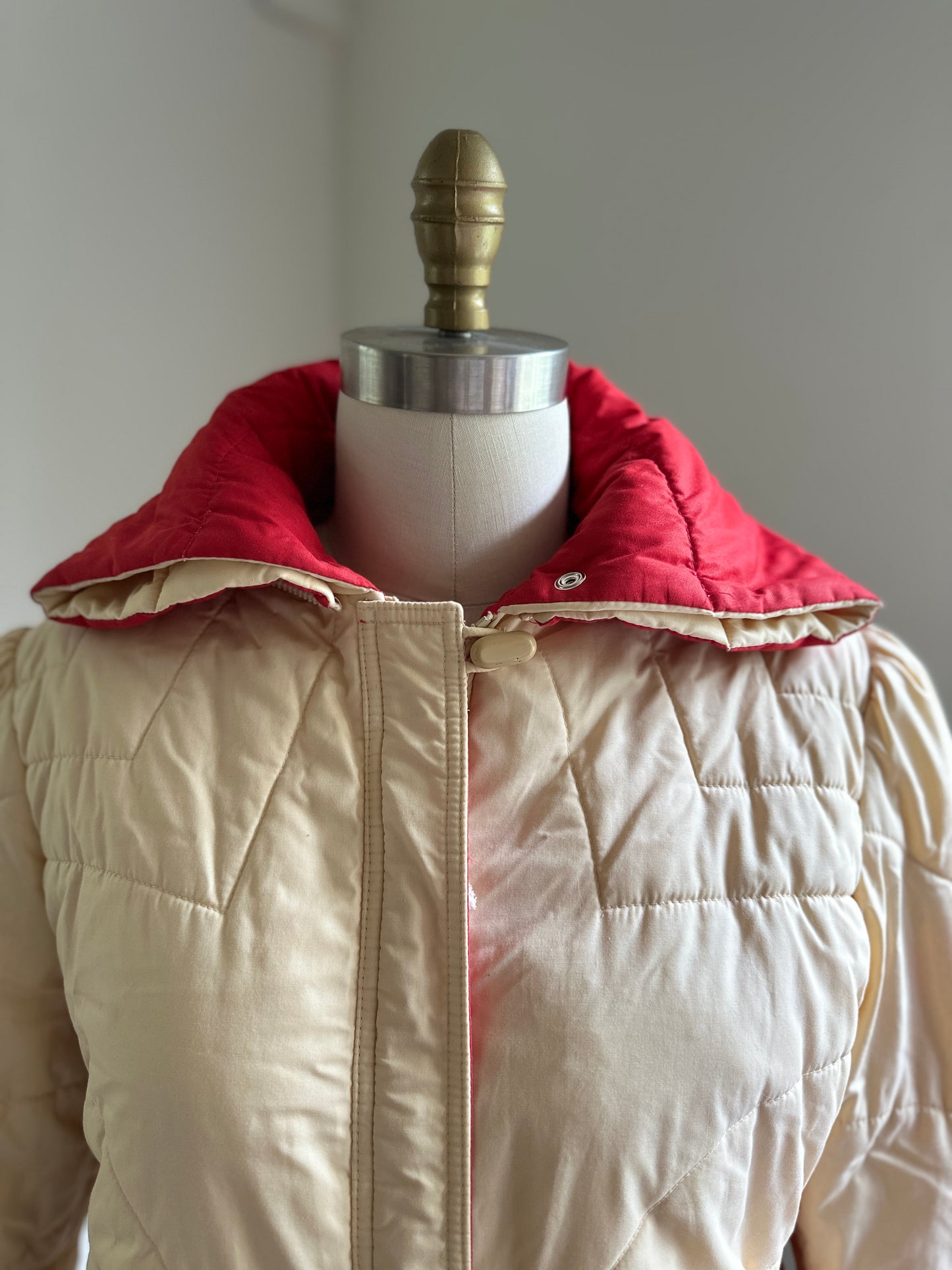 Sears Cream Puffy Jacket With Hood