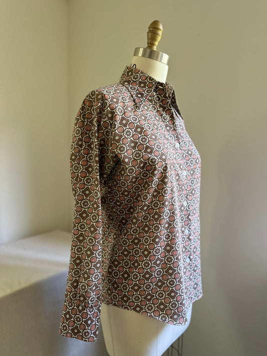 Spiegel Brown Patterned Dress Shirt