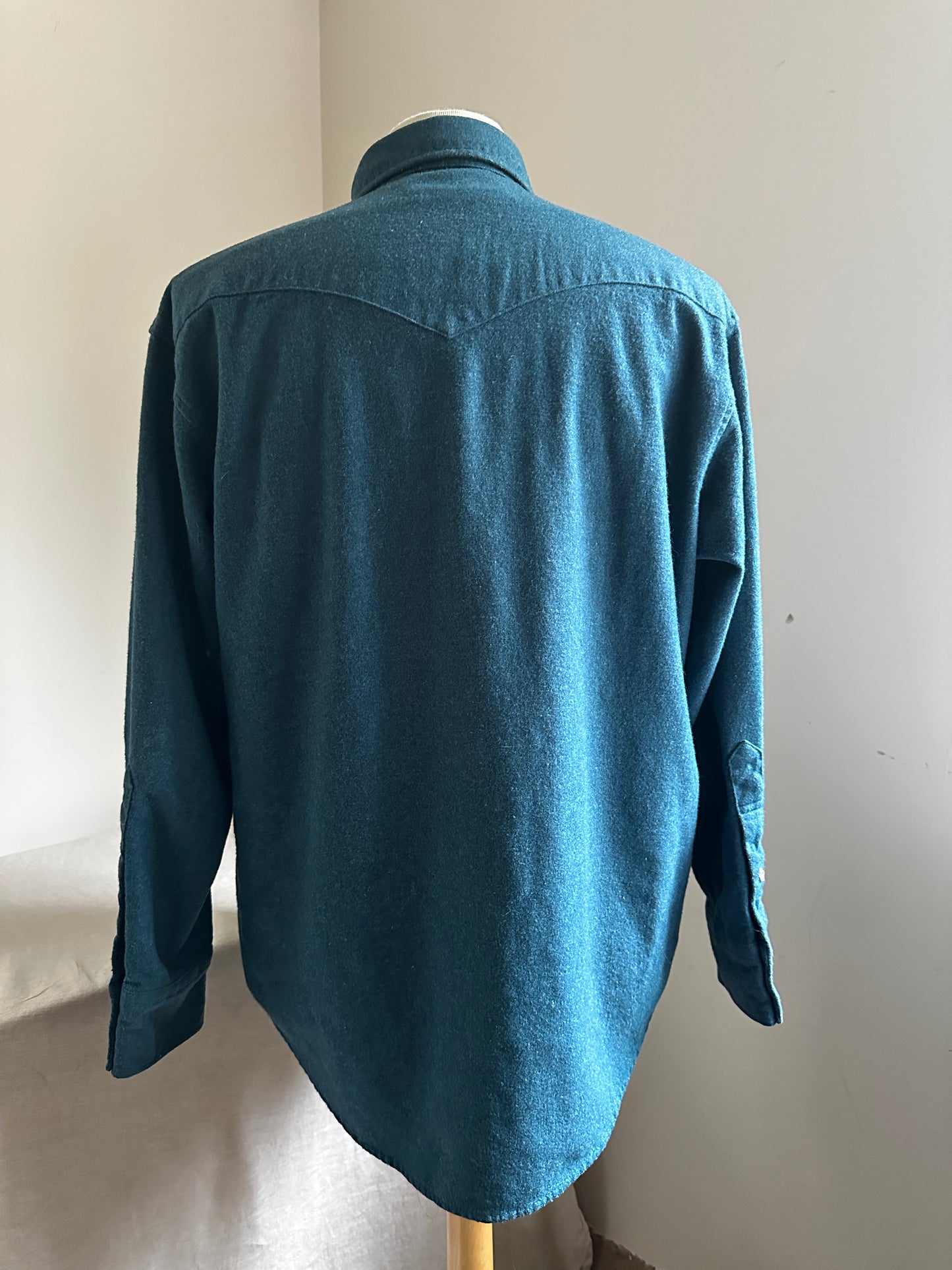 Pendleton Blue Wool Pearl Snap Up Shirt