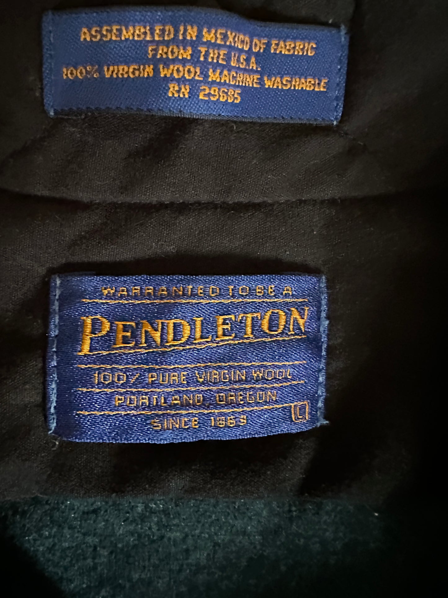 Pendleton Blue Wool Pearl Snap Up Shirt