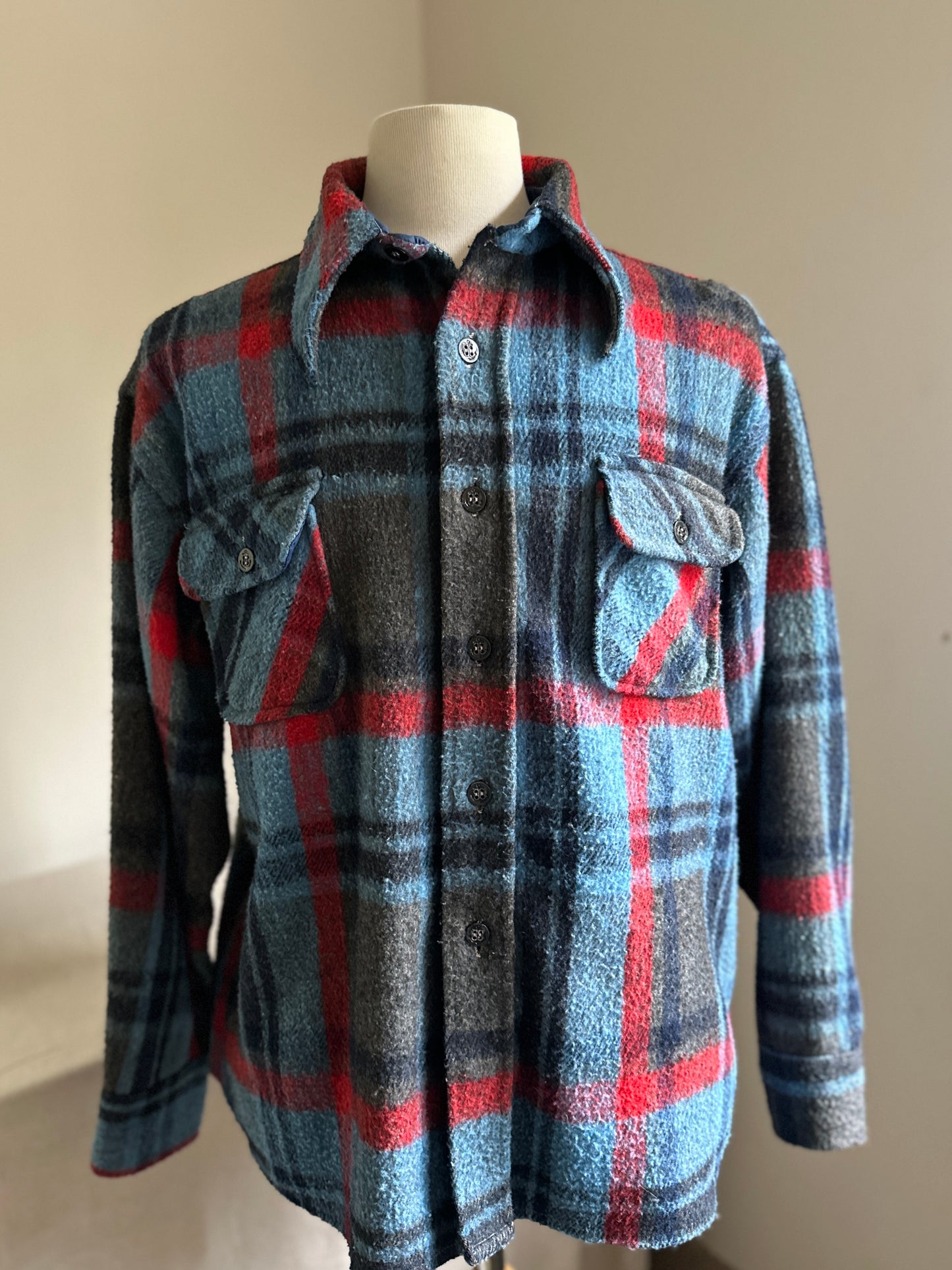 Roundtable of King Arthur Wool Blend Plaid Work Shirt