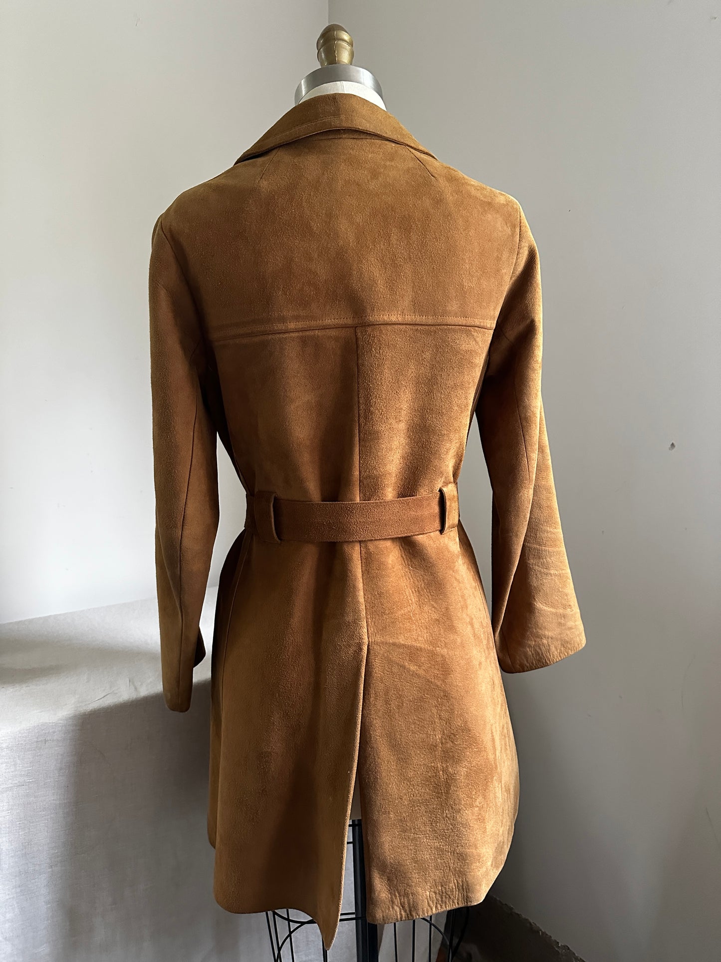 Aleksander Suede Double Breasted Lamb Leather Coat