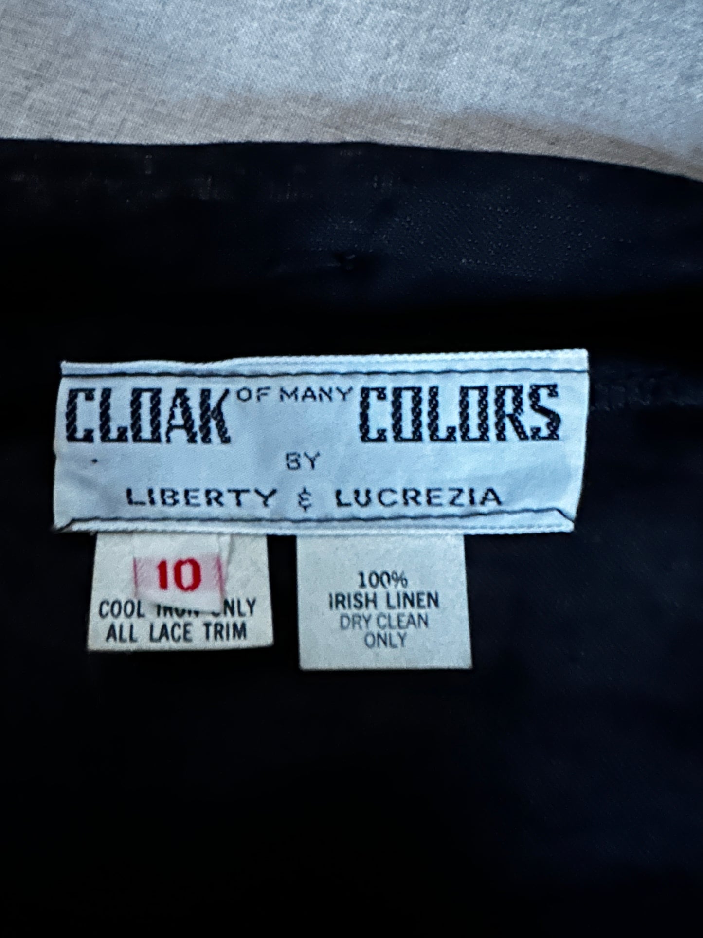 Cloak of Many Colors Black Linen and Lace Dress Shirt