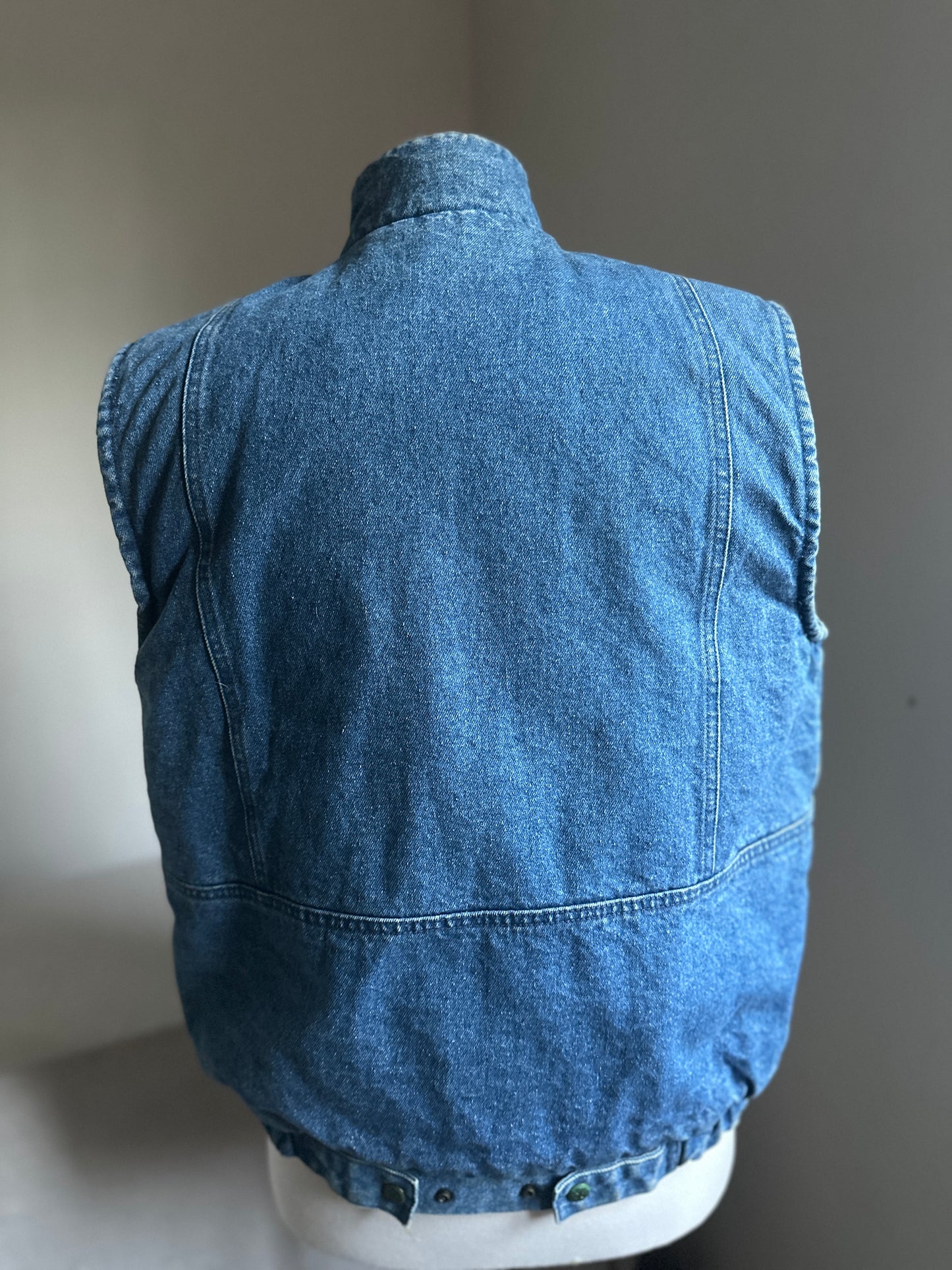 Osh Kosh Flannel Lined Denim Snap up Vest