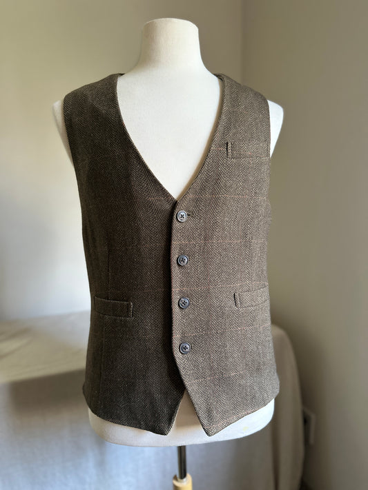 Lee Valley Brown Wool Button Up Vest
