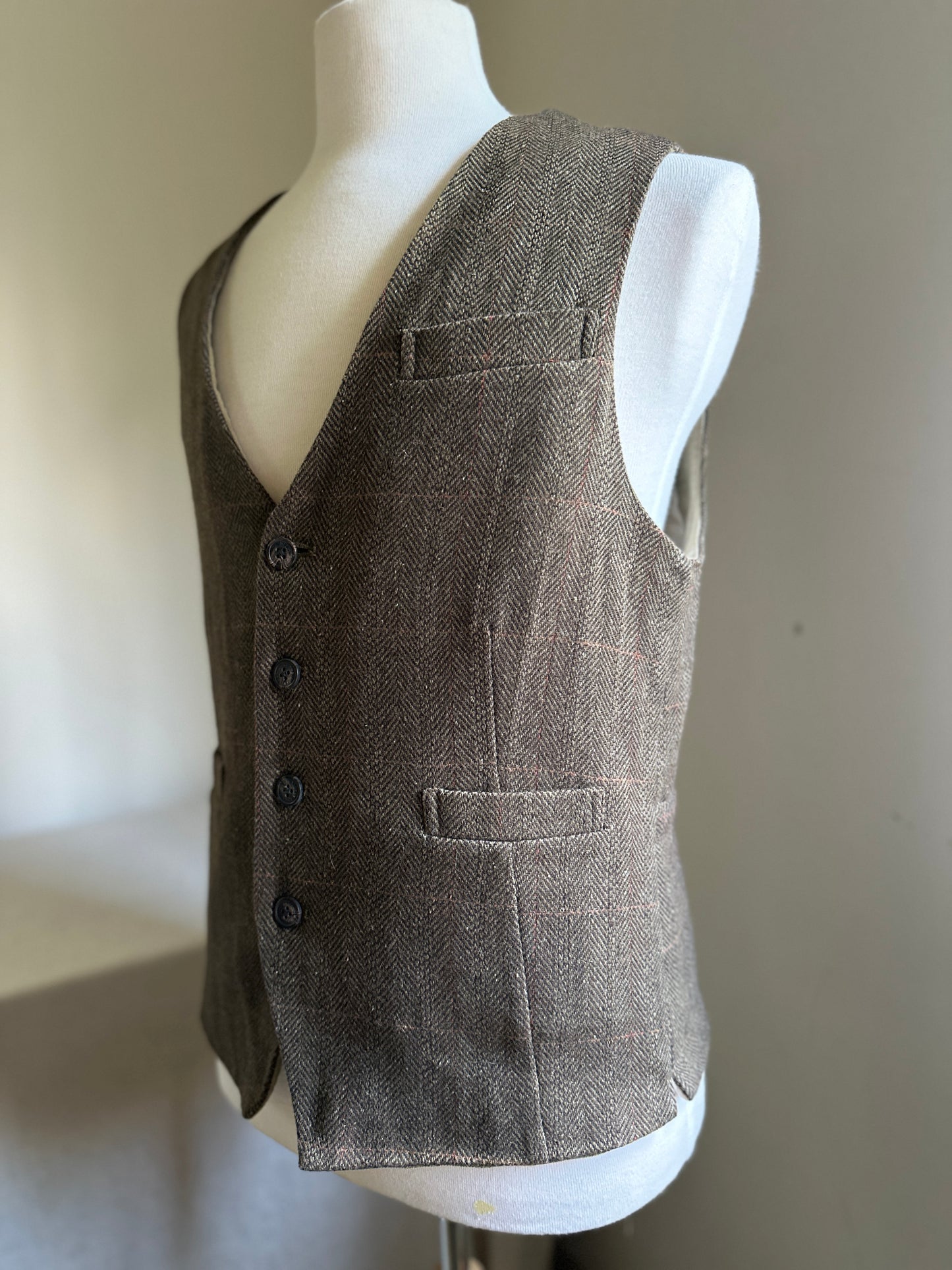 Lee Valley Brown Wool Button Up Vest