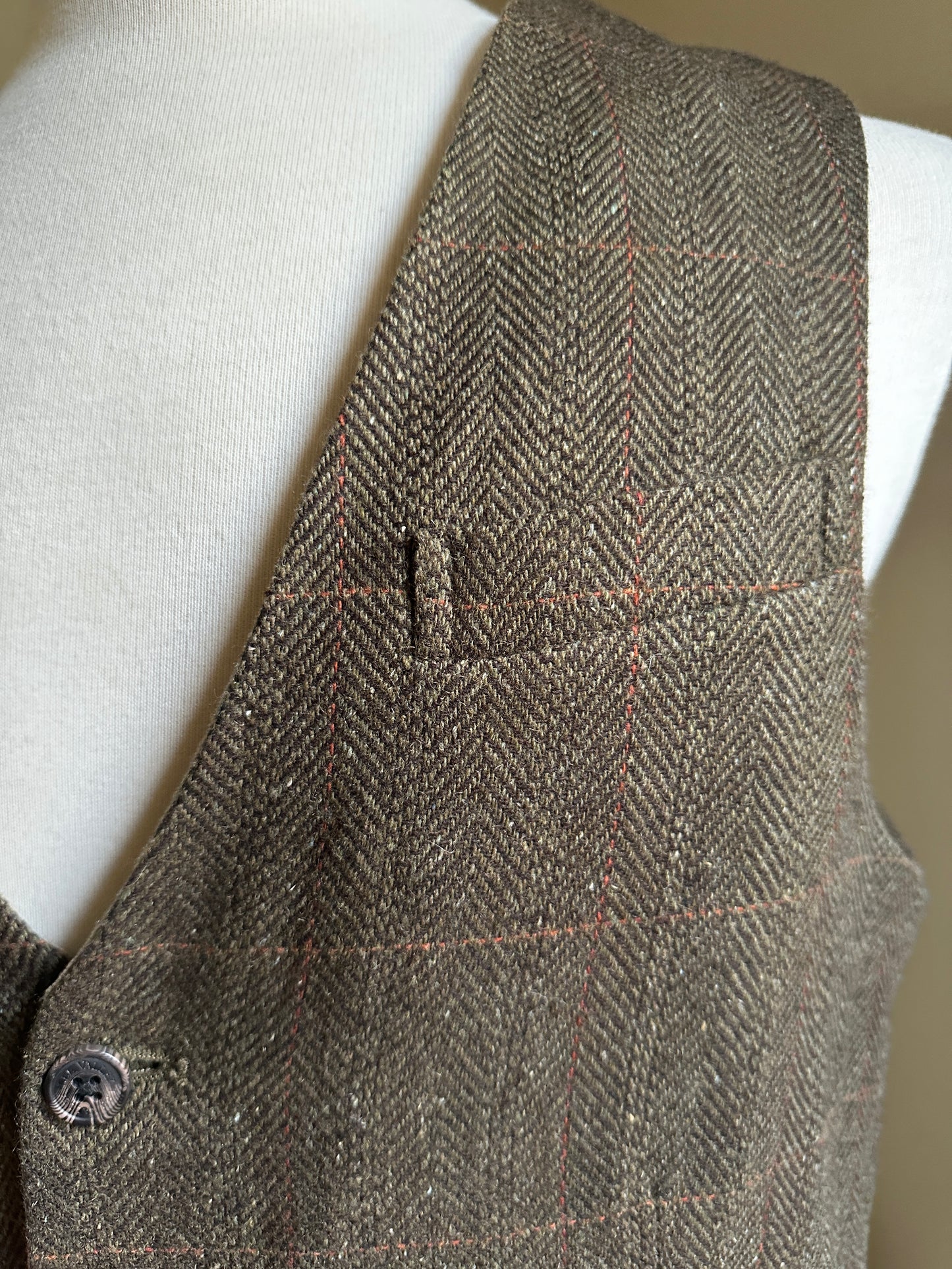 Lee Valley Brown Wool Button Up Vest