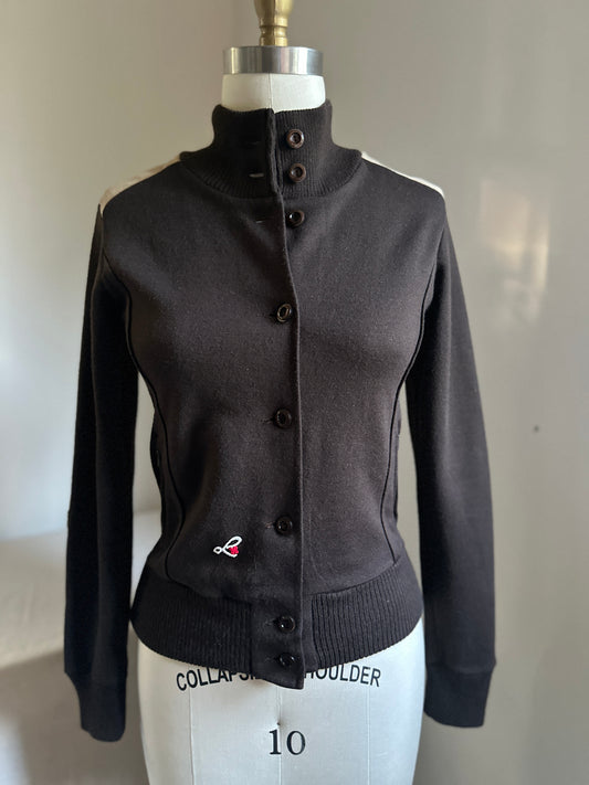 Luippold Brown Button Up Wool Sweater