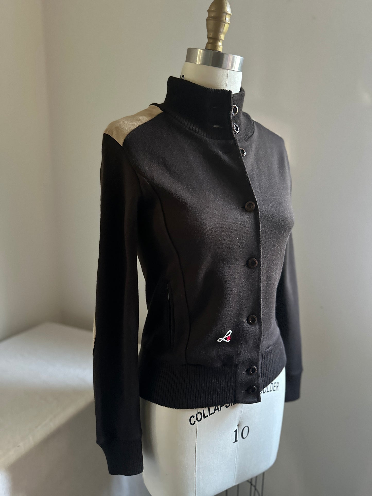 Luippold Brown Button Up Wool Sweater