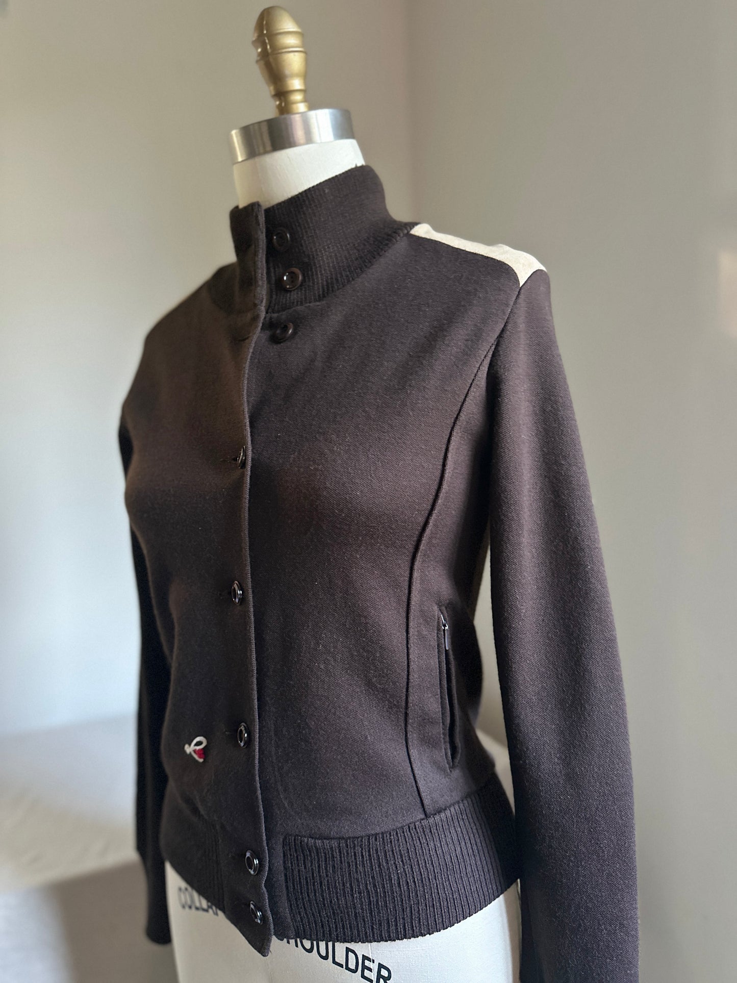Luippold Brown Button Up Wool Sweater