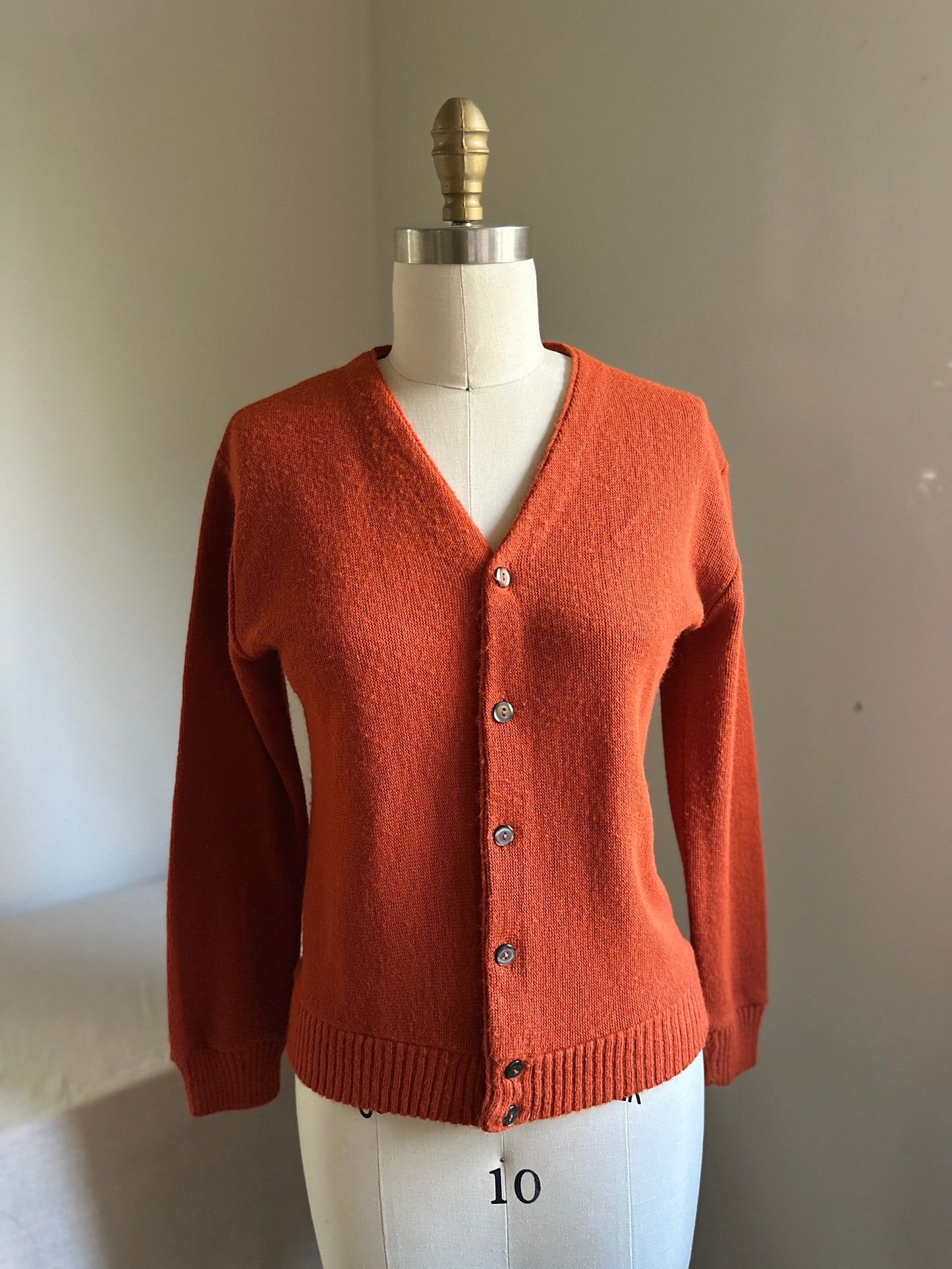 Brent Prep Montgomery Ward Rust Cardigan Sweater