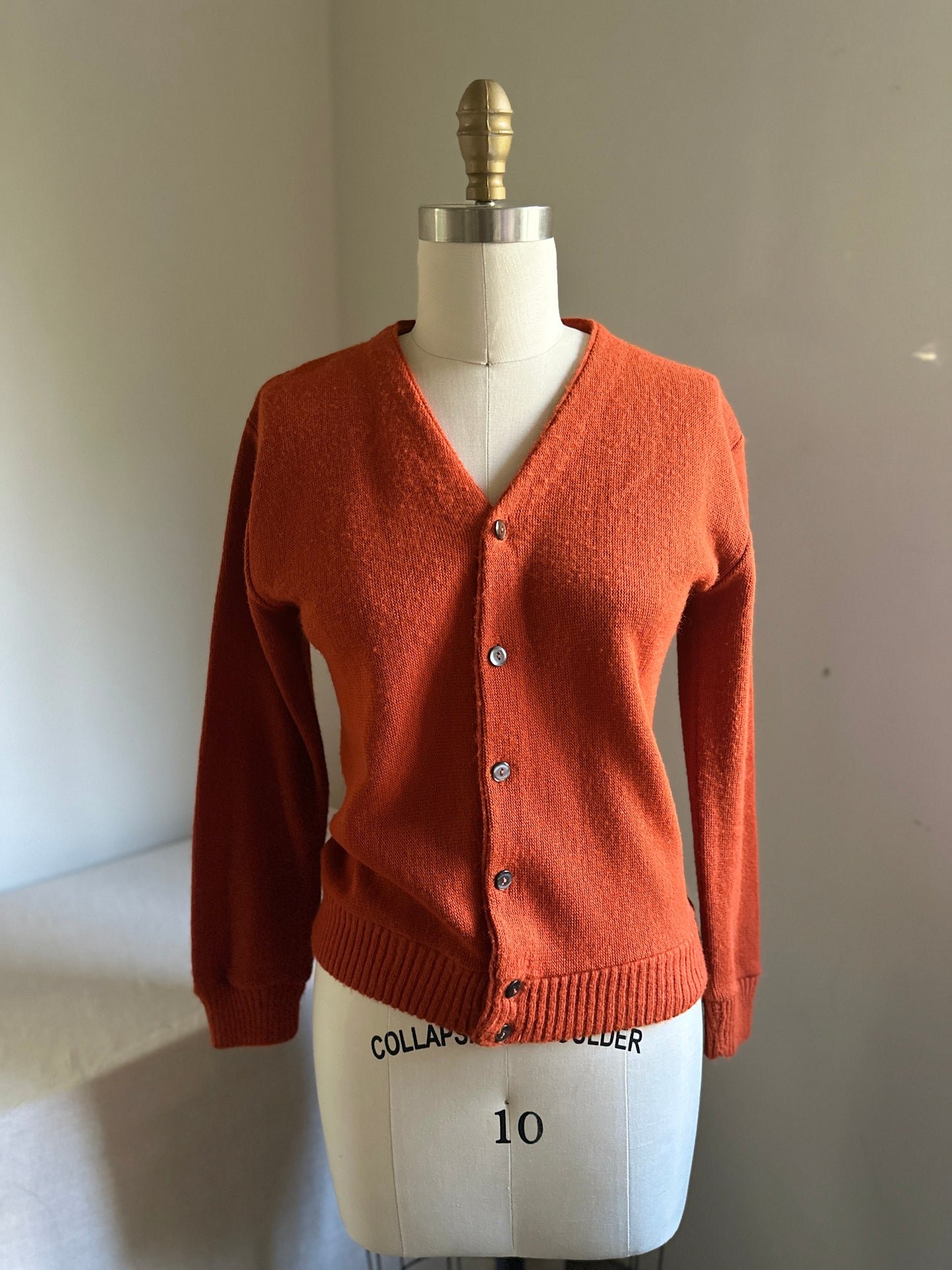 Brent Prep Montgomery Ward Rust Cardigan Sweater