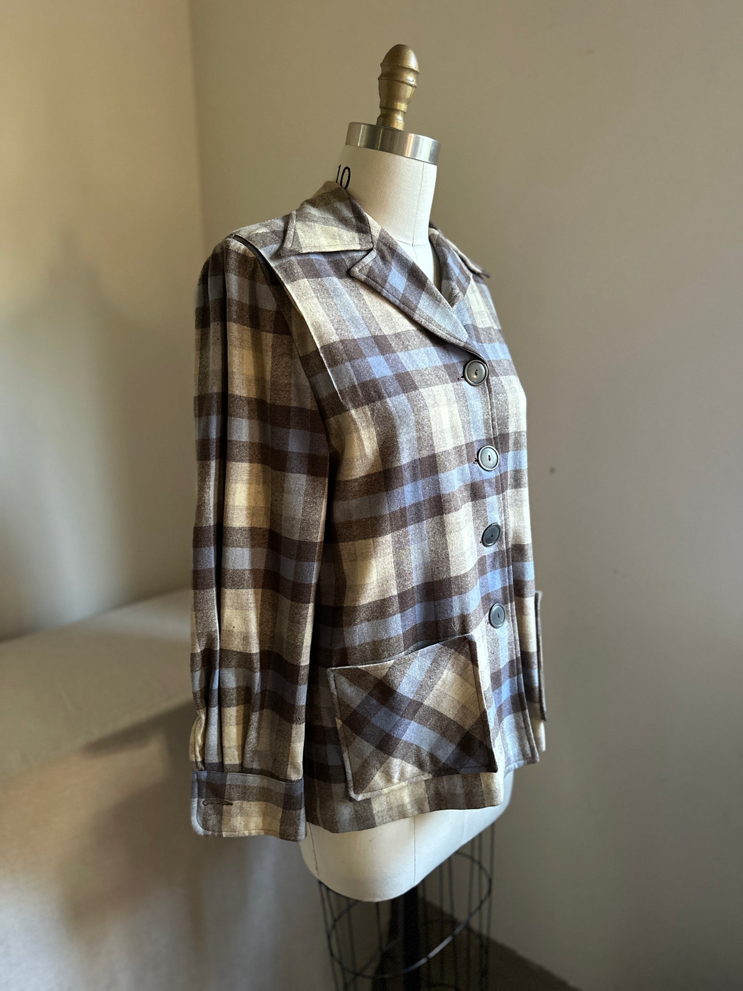 Bobbie Brooks Plaid Button Up Jacket