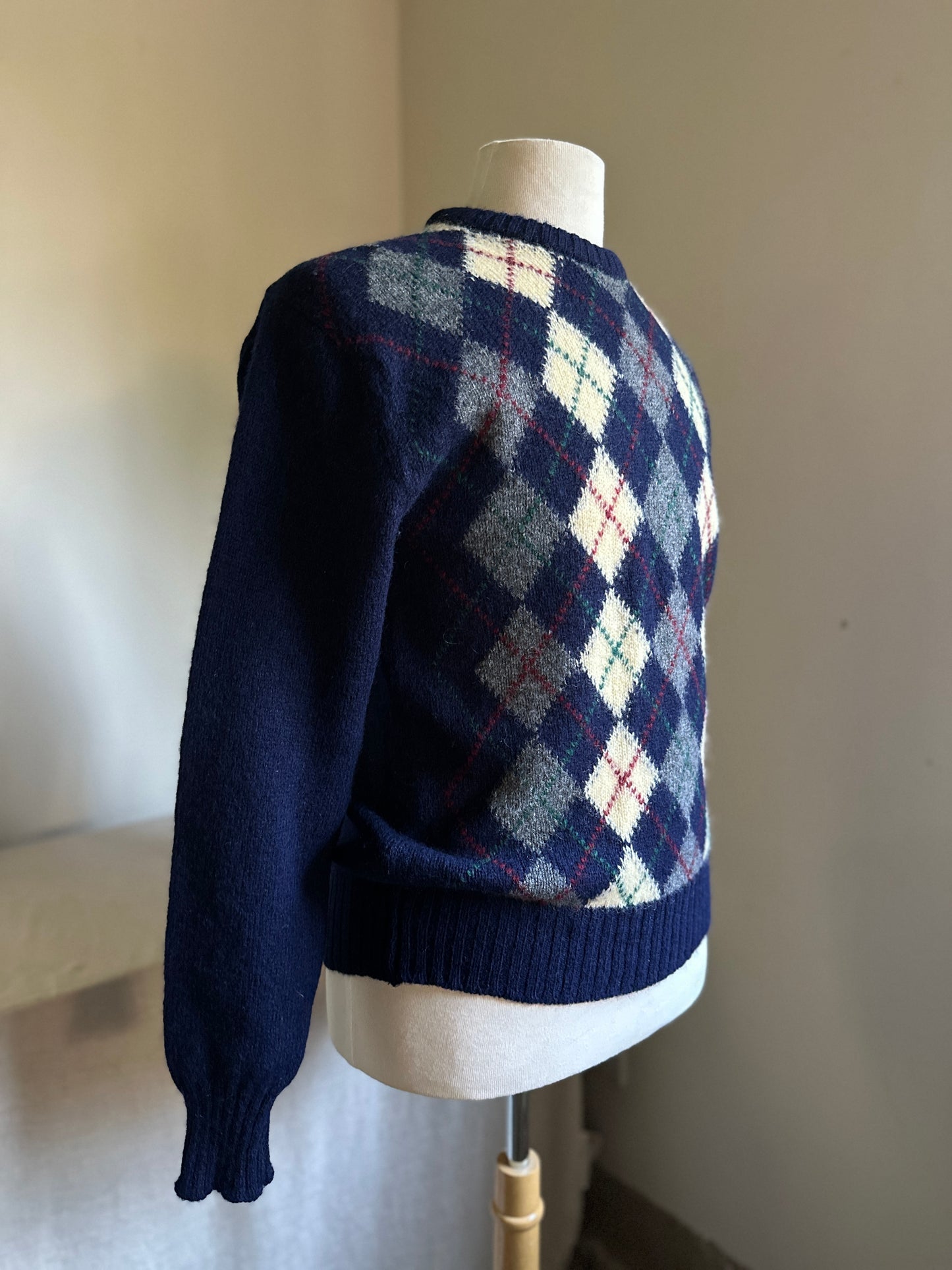 Boathouse Navy Blue Aryle Shetland Wool Sweater