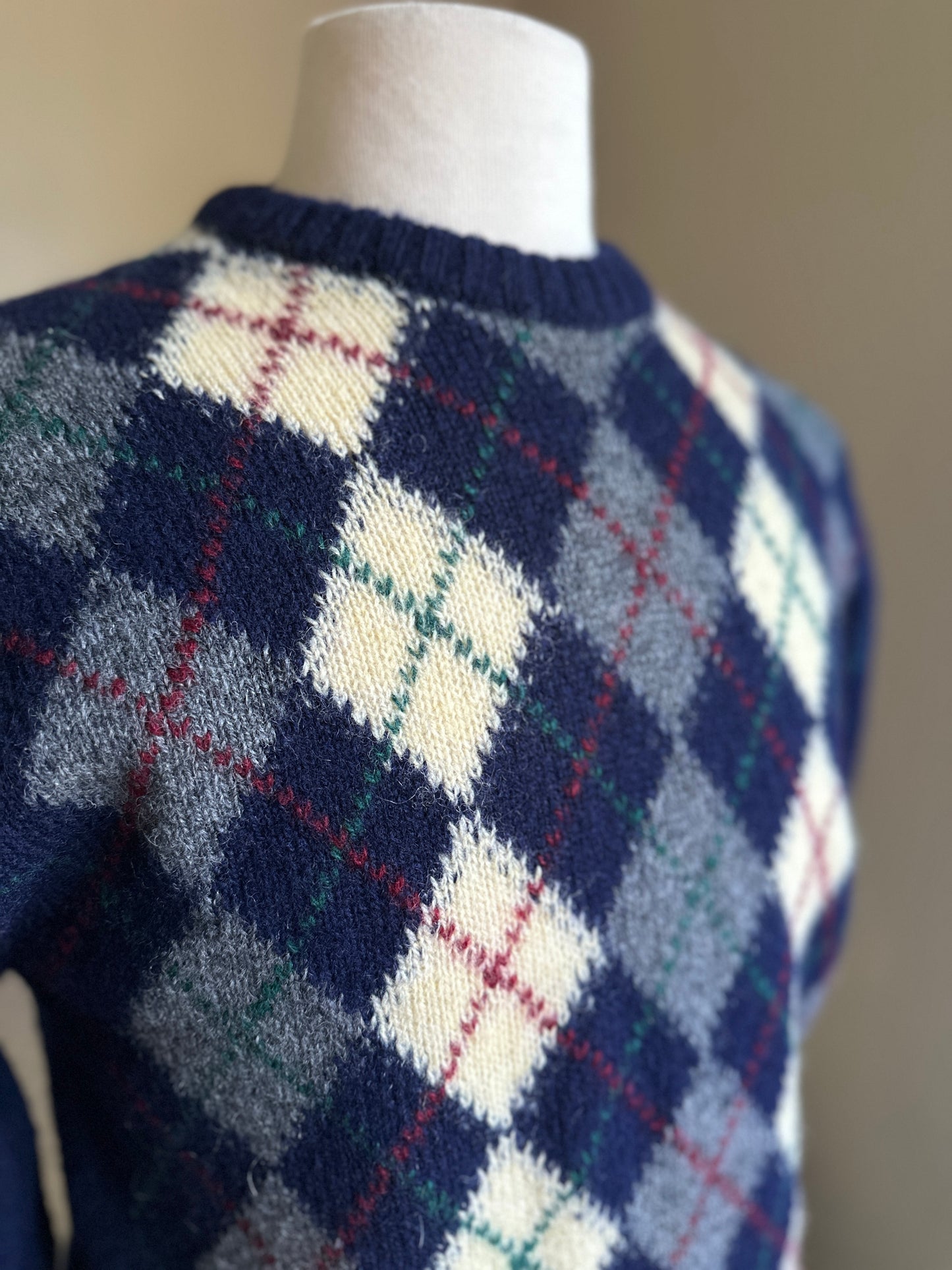 Boathouse Navy Blue Aryle Shetland Wool Sweater
