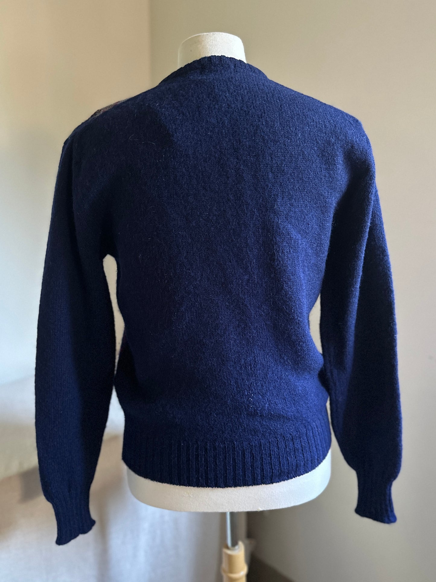 Boathouse Navy Blue Aryle Shetland Wool Sweater