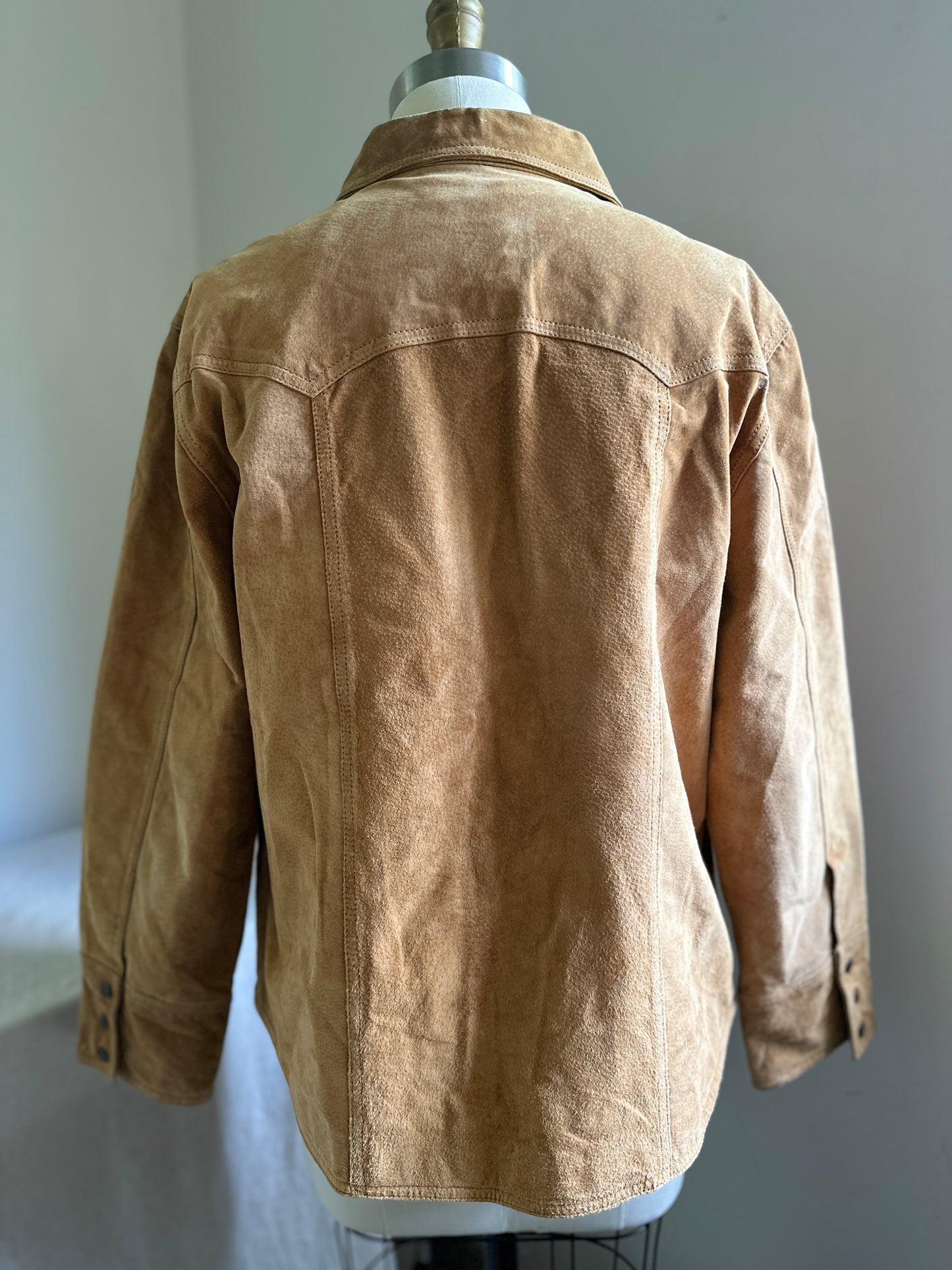 Bill Blass Suese Snap Up Leather Shirt/Jacket