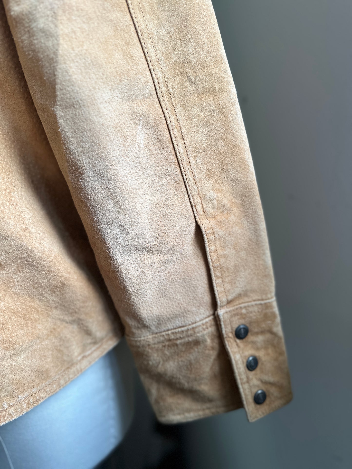 Bill Blass Suese Snap Up Leather Shirt/Jacket