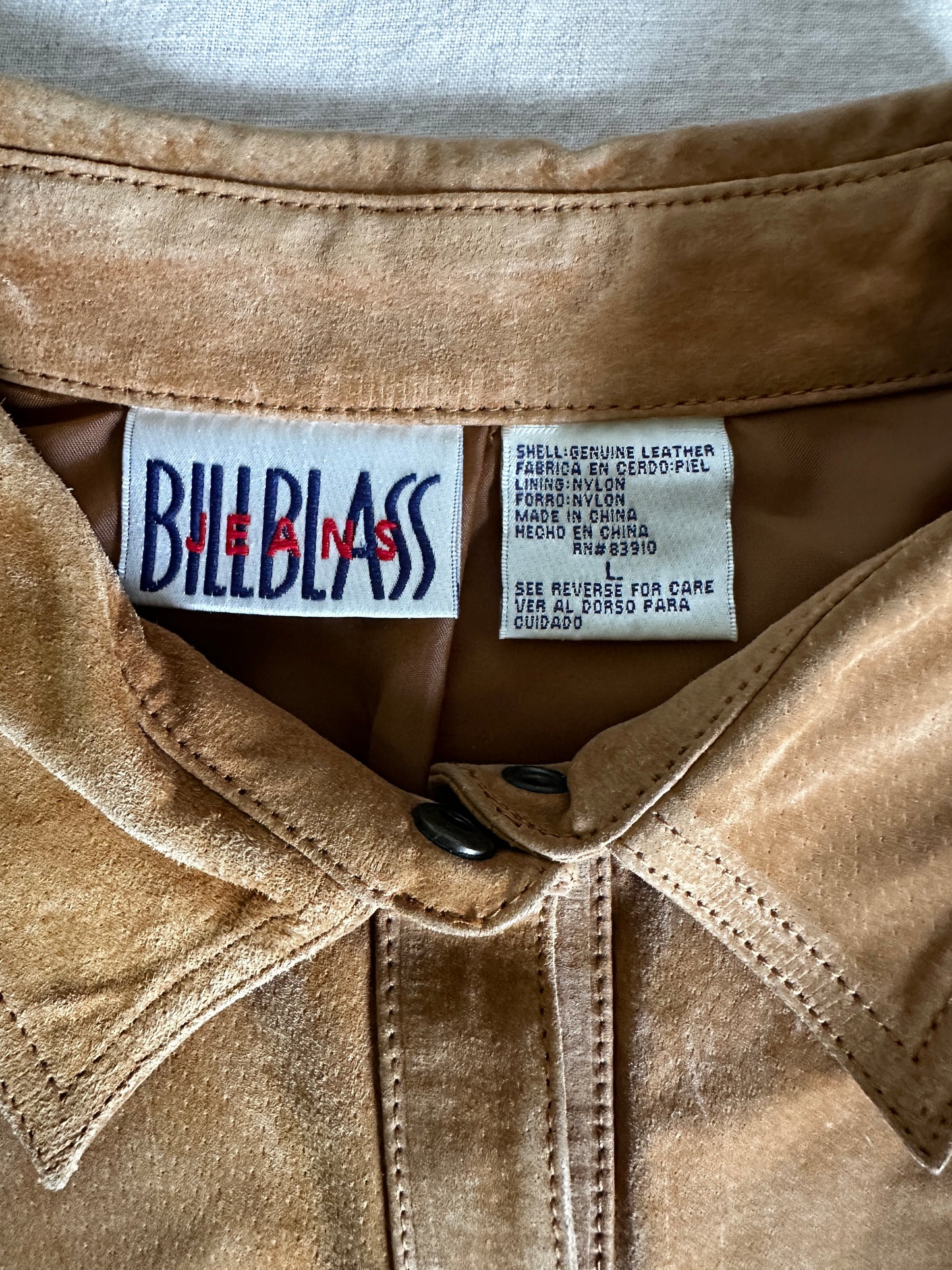 Bill Blass Suese Snap Up Leather Shirt/Jacket