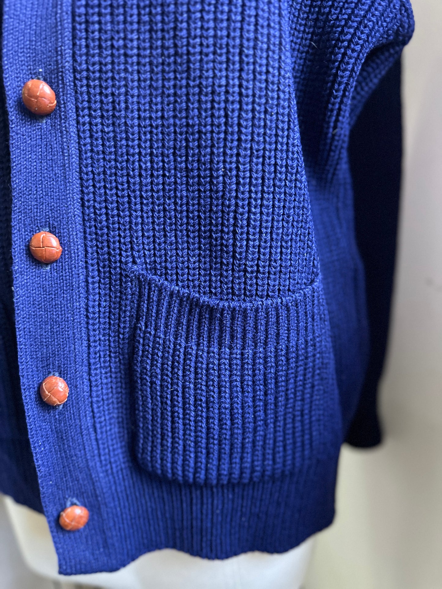 Norsewear Heavy Blue Wool Cardigan Sweater