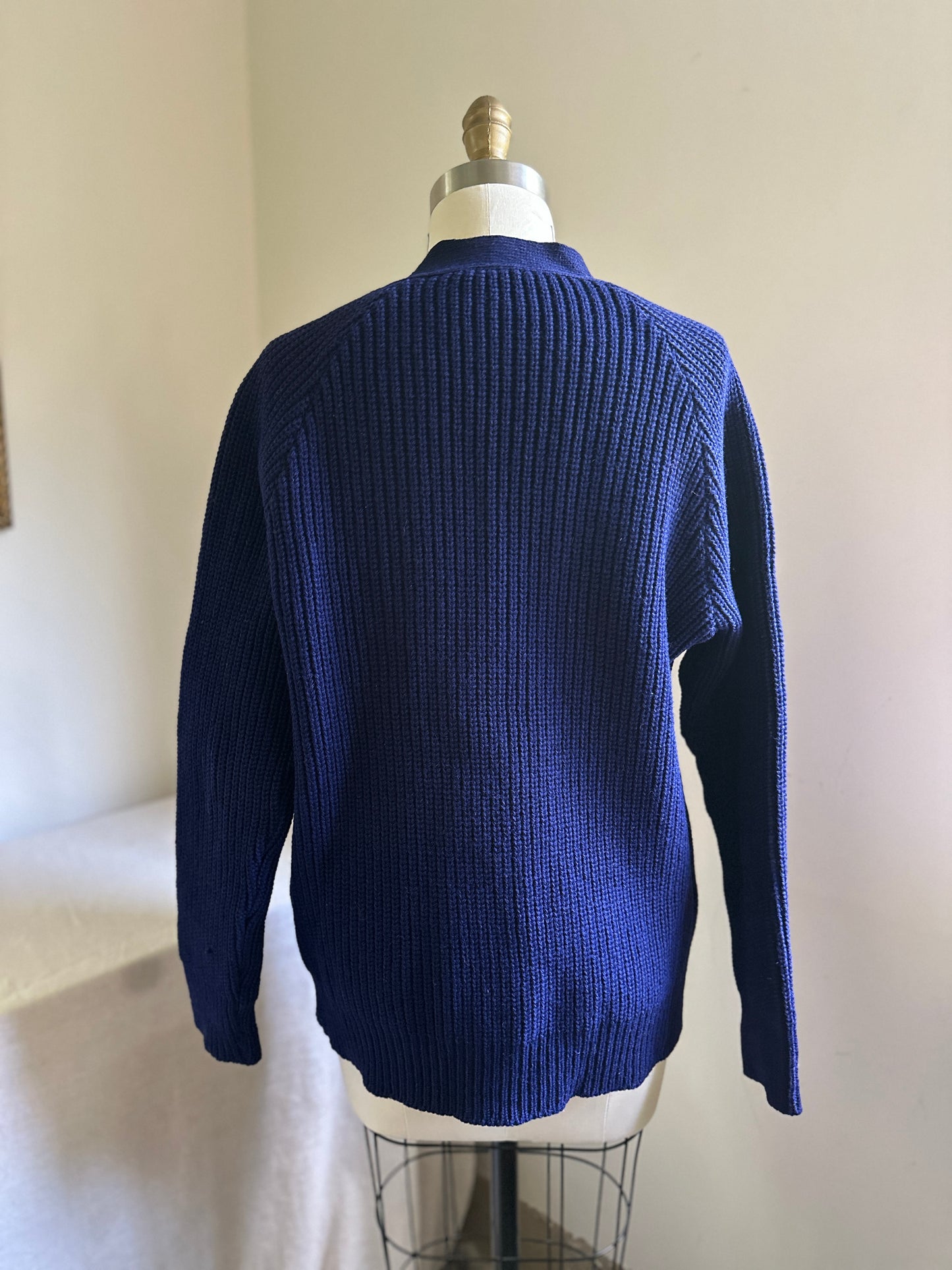 Norsewear Heavy Blue Wool Cardigan Sweater