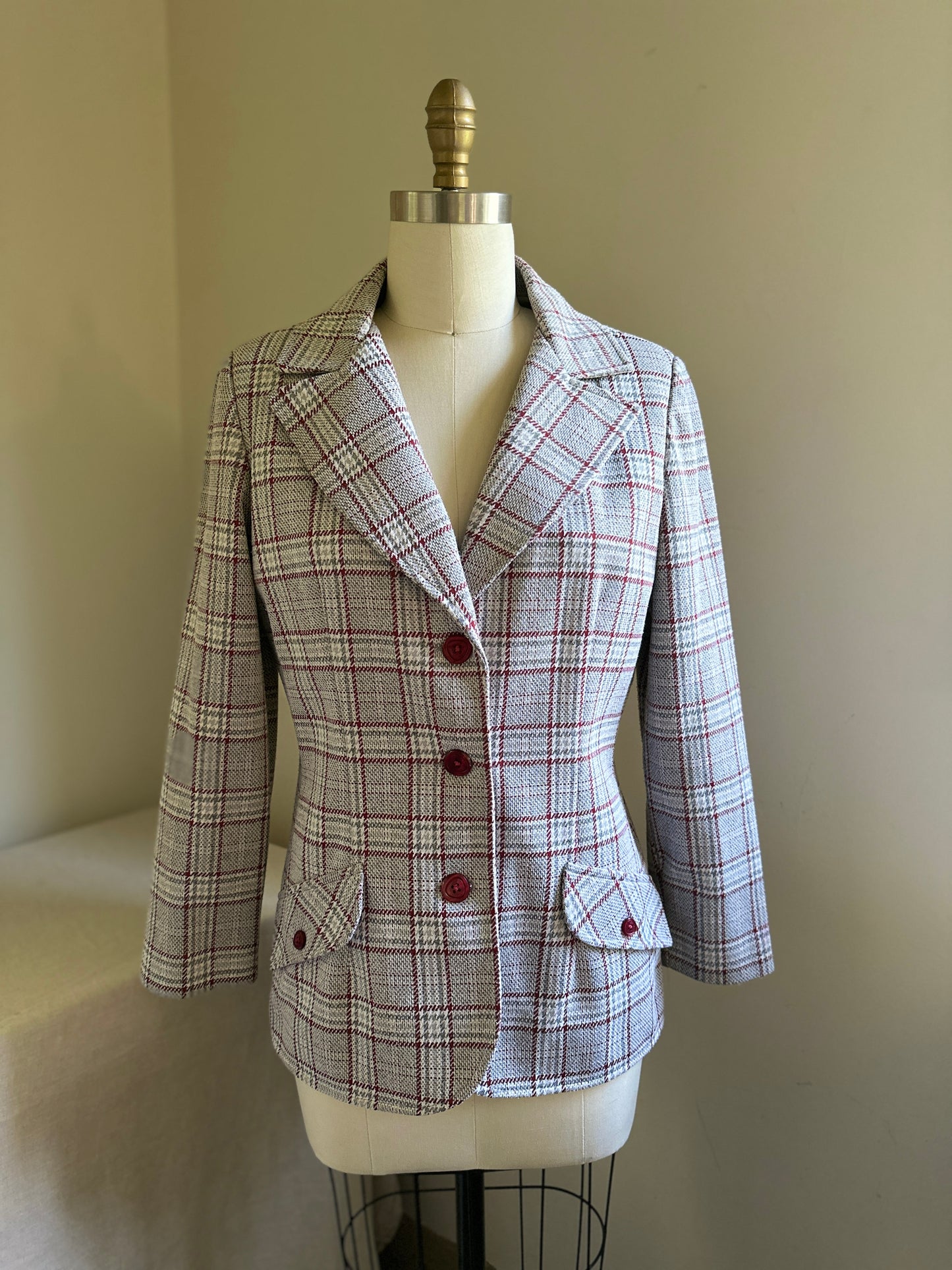 Koortron by Koret of California Gray Plaid Jacket