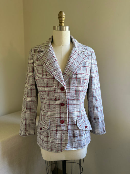 Koortron by Koret of California Gray Plaid Jacket