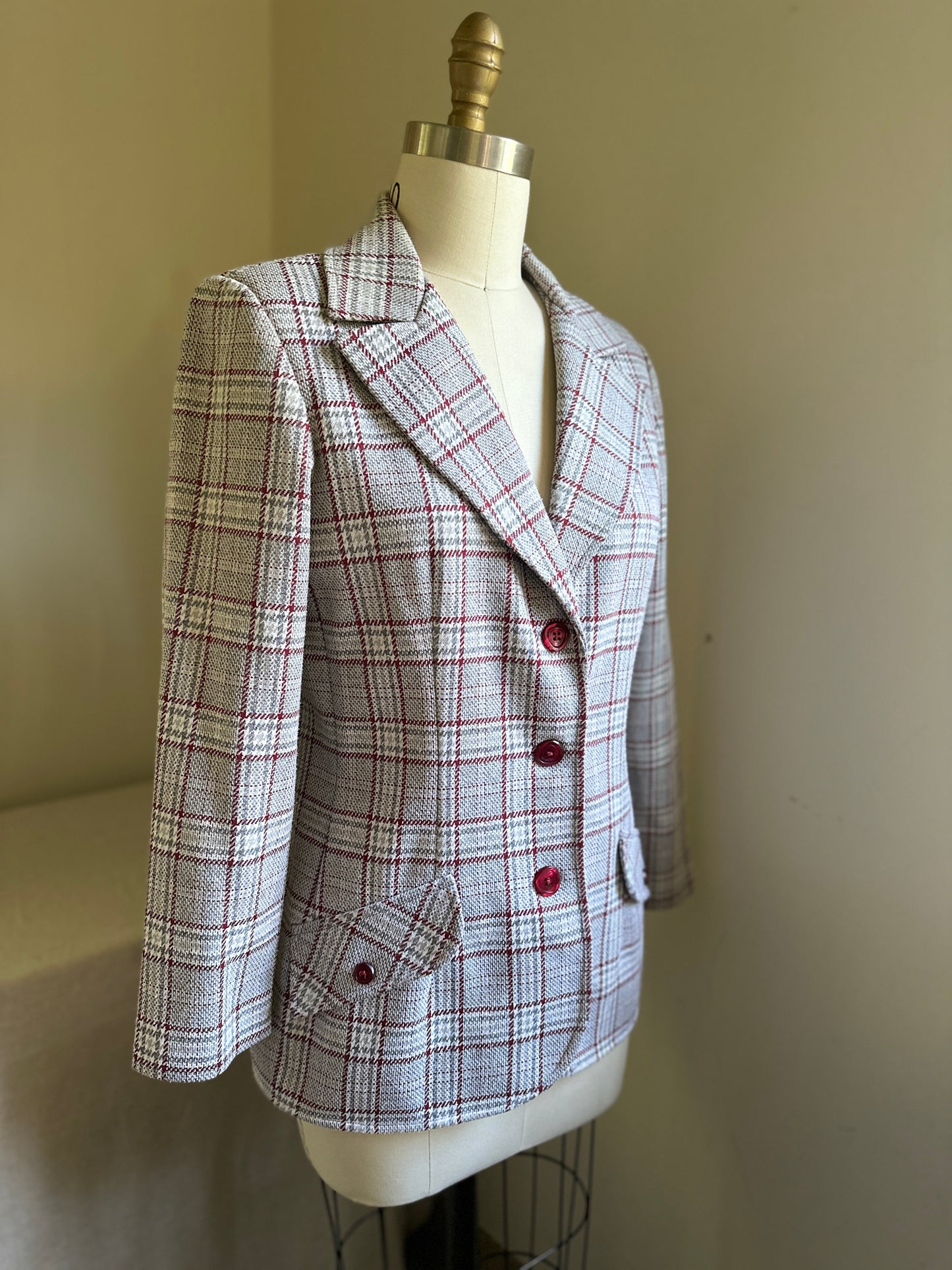 Koortron by Koret of California Gray Plaid Jacket