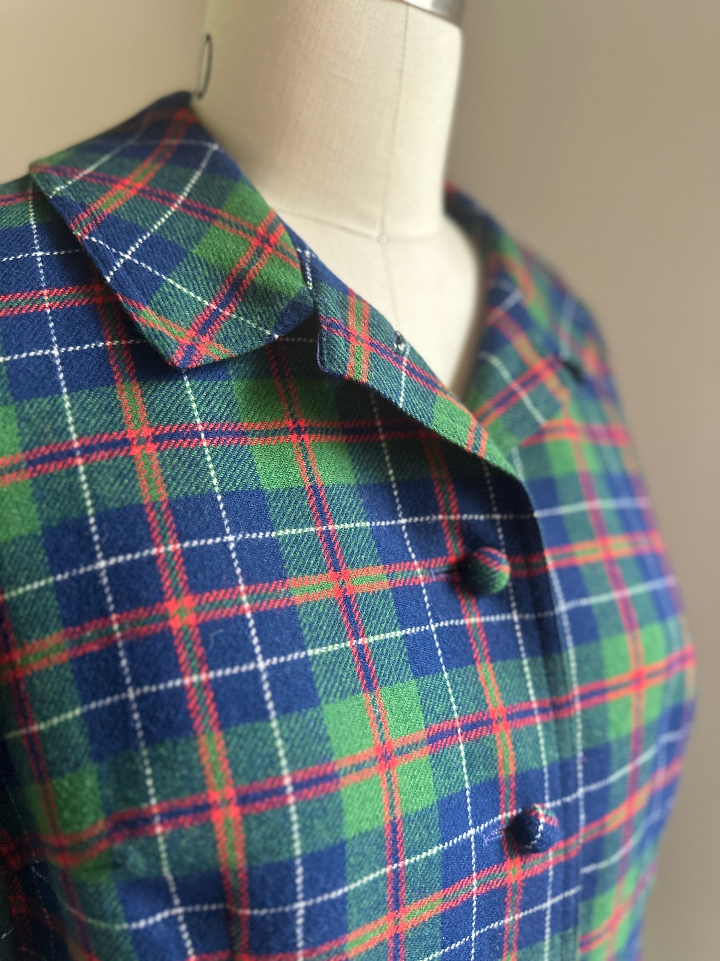 Pendleton Blue, Green, Pink Plaid Button Up Jacket