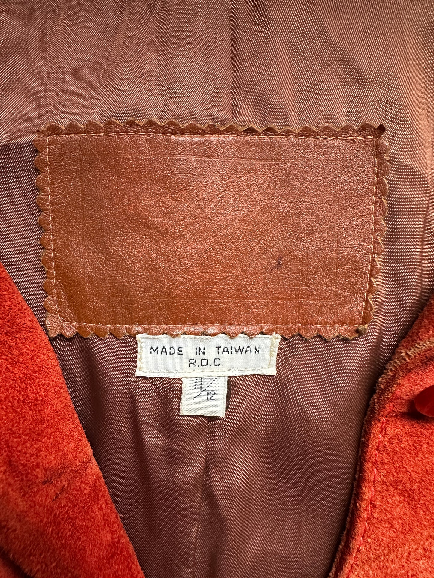 Tiffany Orange 1970's Suede Belted Jacket