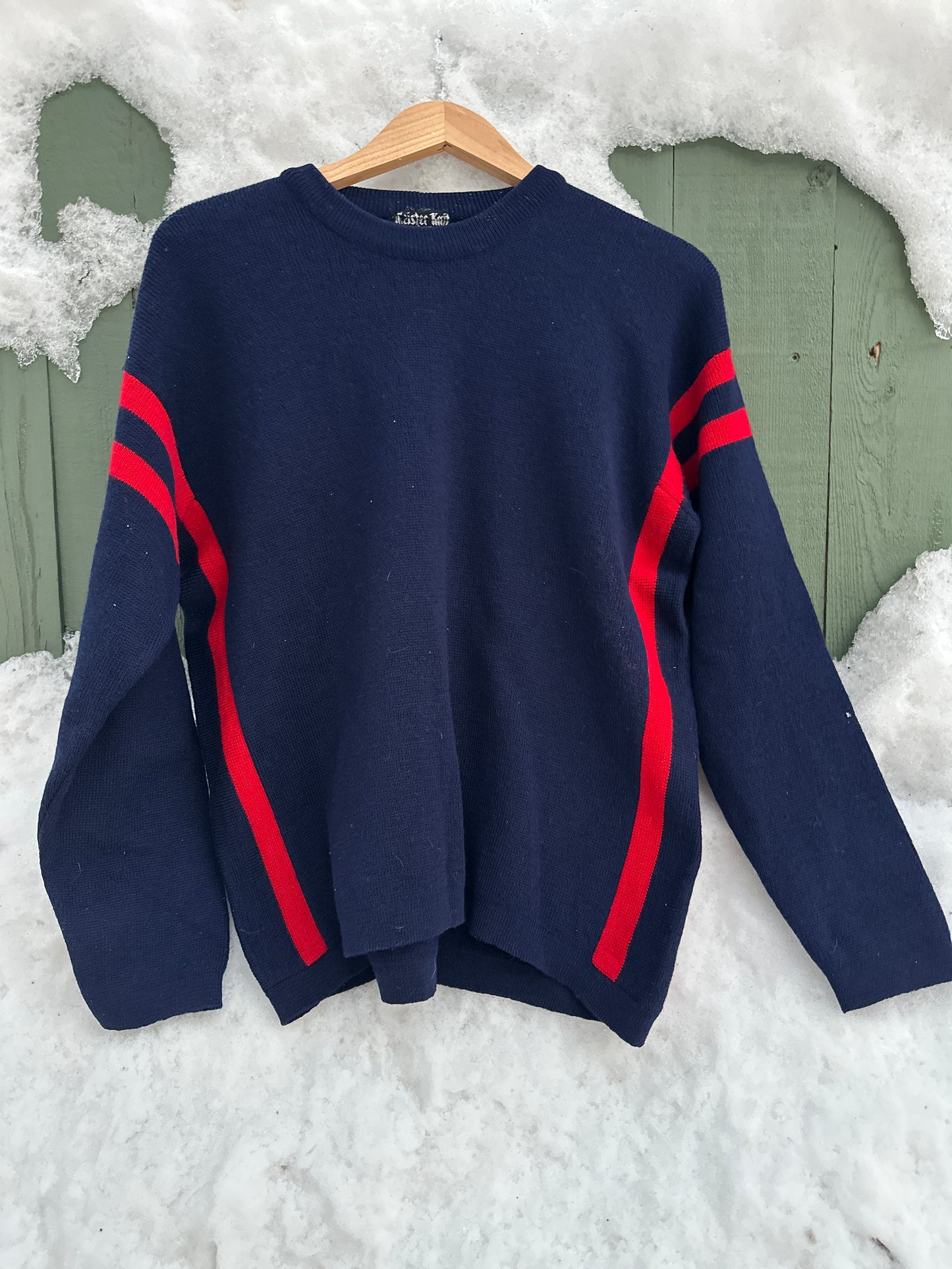 Meister Knit Navy Blue/Red Ski Sweater