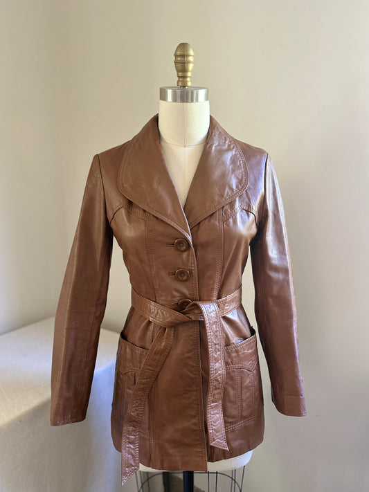 Ms. Pioneer Leather Trench Coat