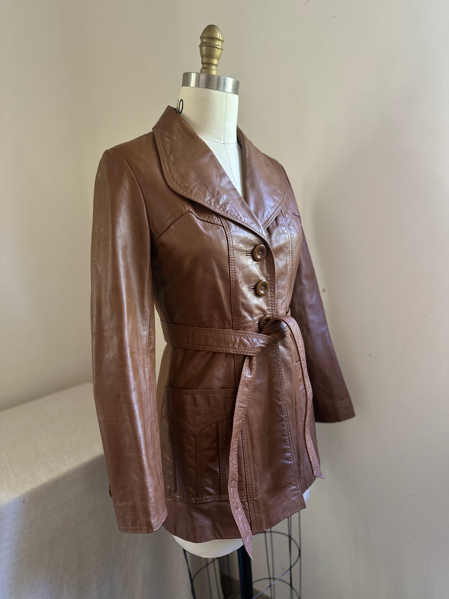 Ms. Pioneer Leather Trench Coat