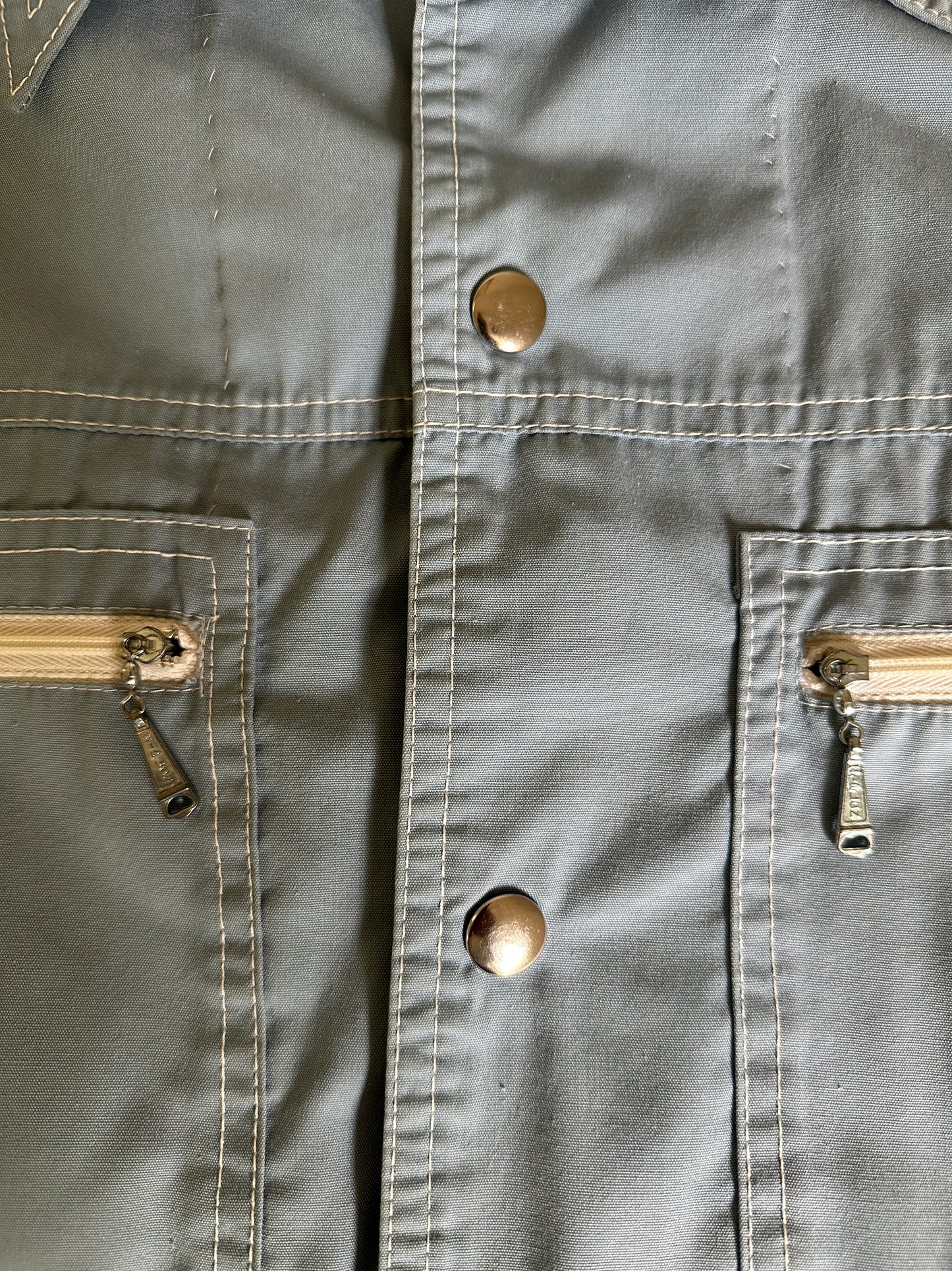 Crownley Dusty Blue Snap Up Chore Jacket