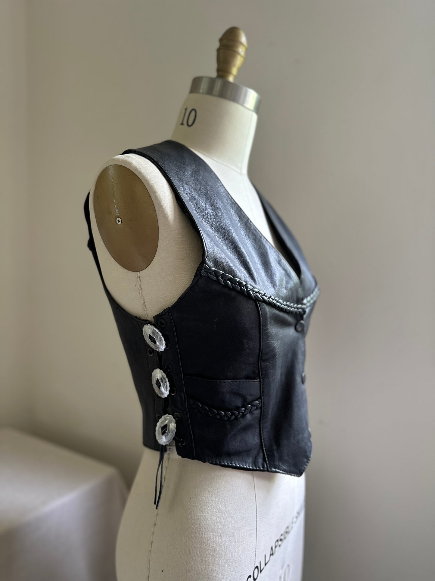 Real Leather Milwaukee, WI Black Leather Biker  Vest