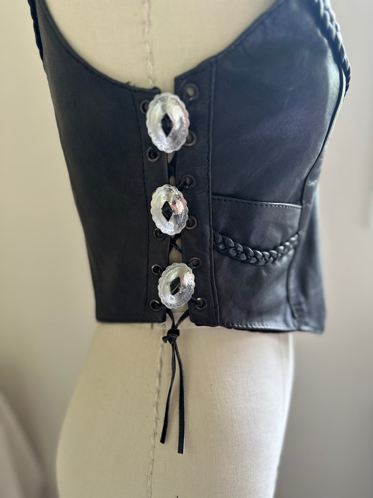 Real Leather Milwaukee, WI Black Leather Biker  Vest