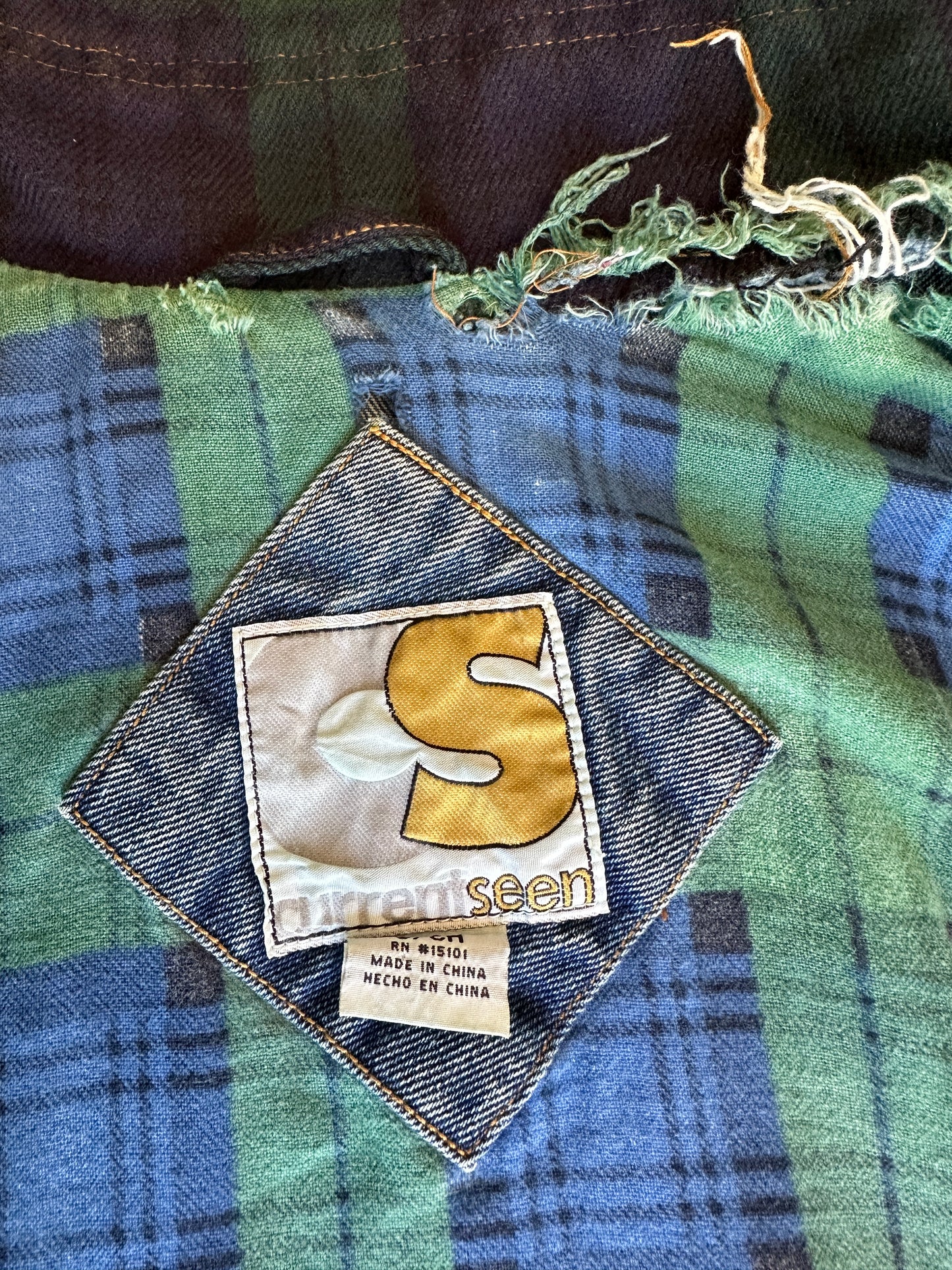 Current Seen Patchwork Denim Corduroy Plaid Jacket