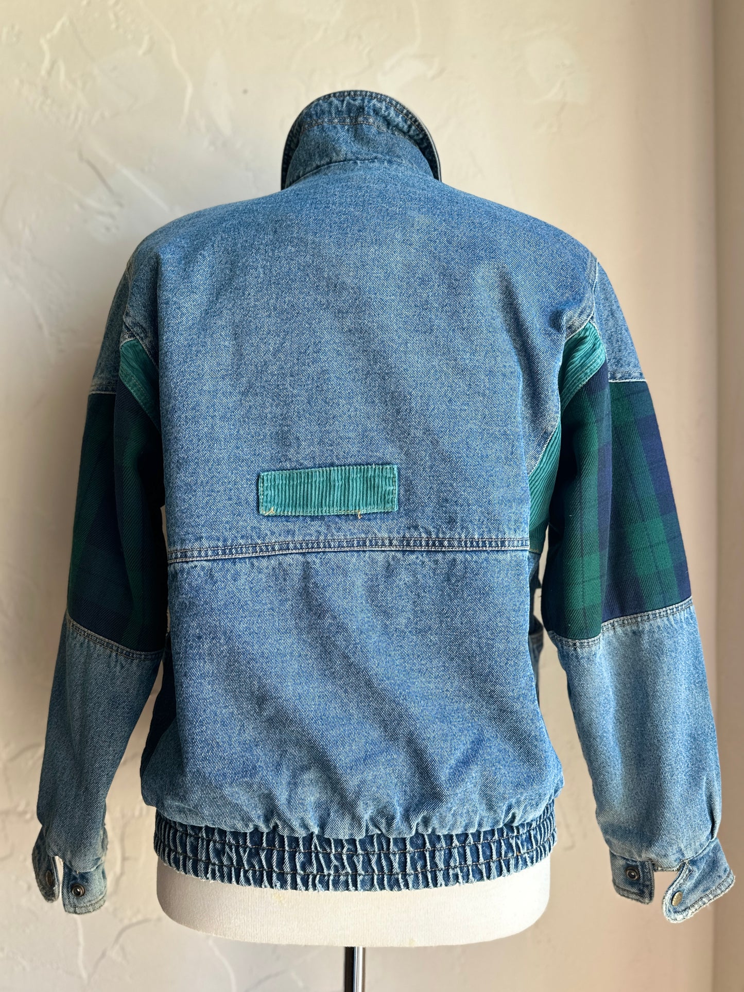 Current Seen Patchwork Denim Corduroy Plaid Jacket
