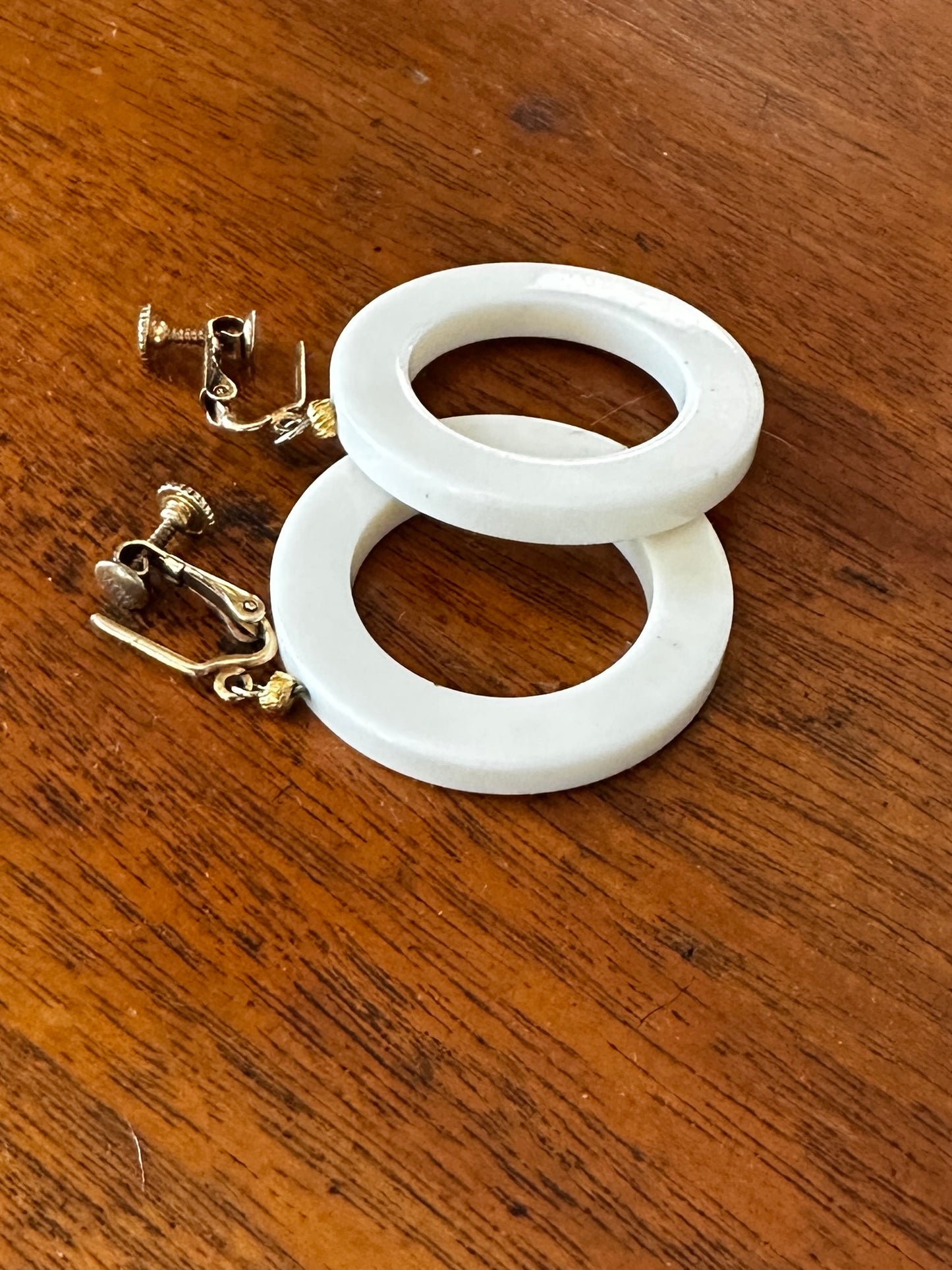 White Clip-on Hoops