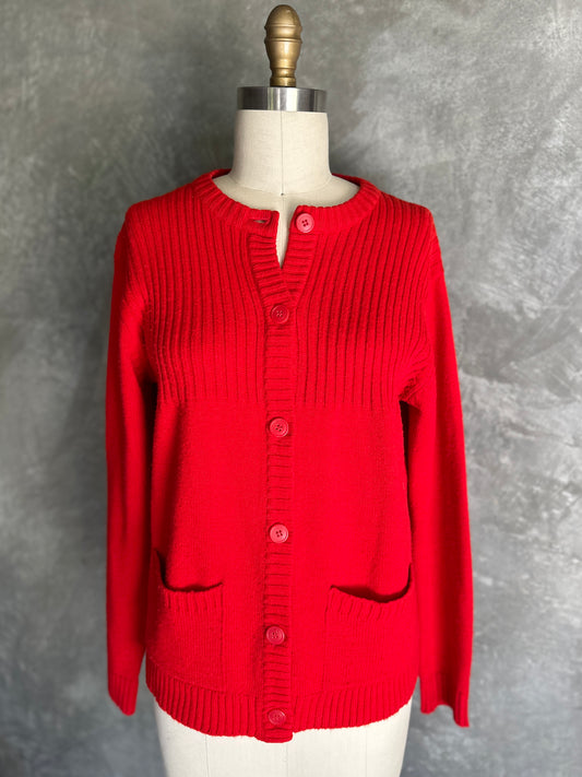 Sears Bright Red Cardigan