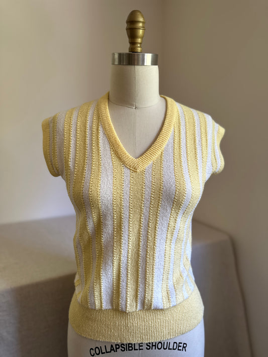 Yellow Creme Striped Sweater