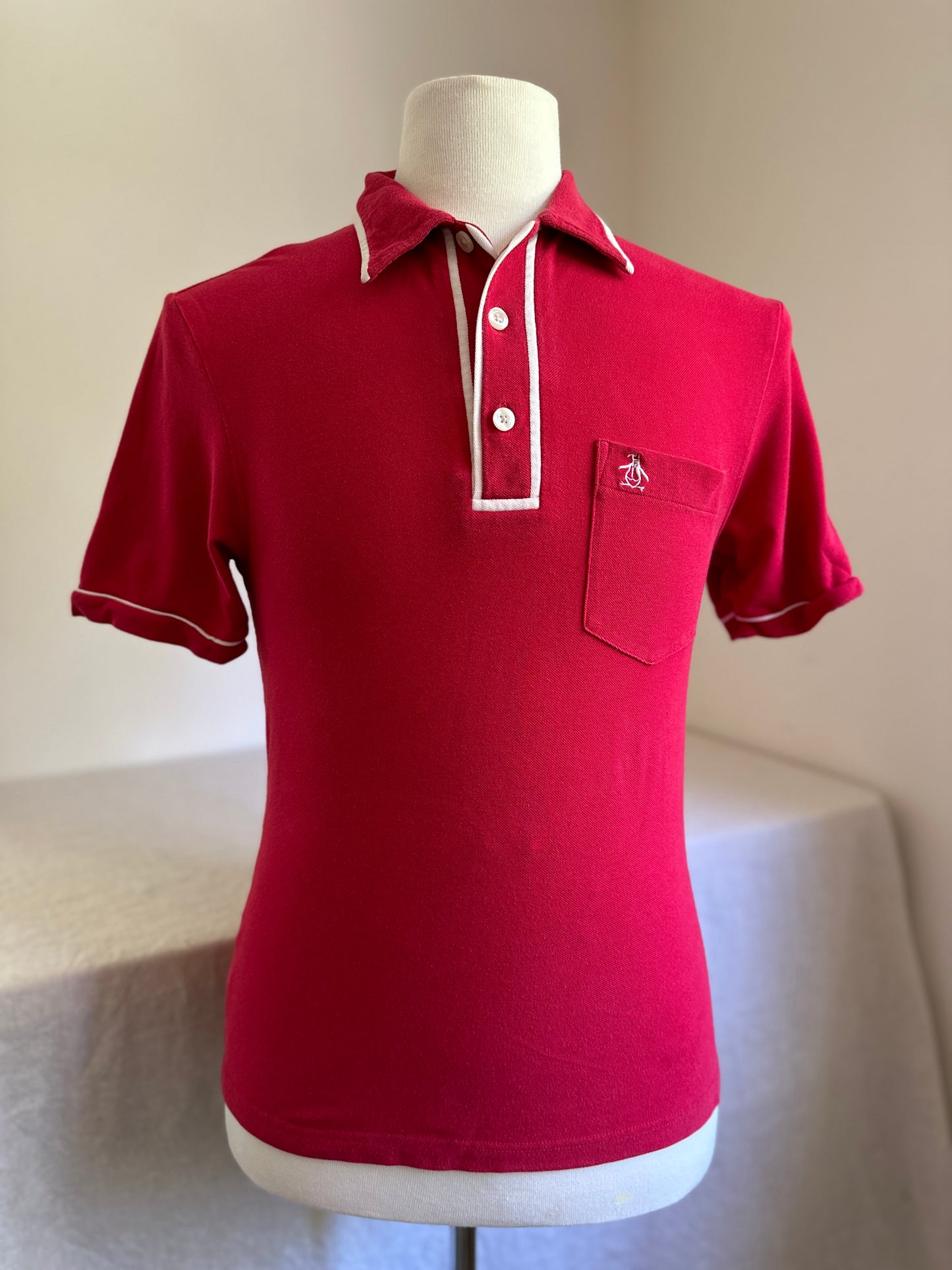 Penguin Red Polo With White Trim