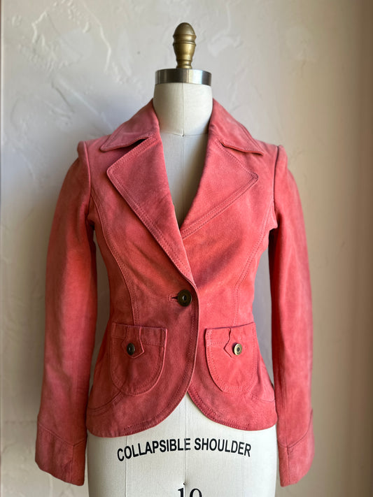 Peachy Leather Blazer