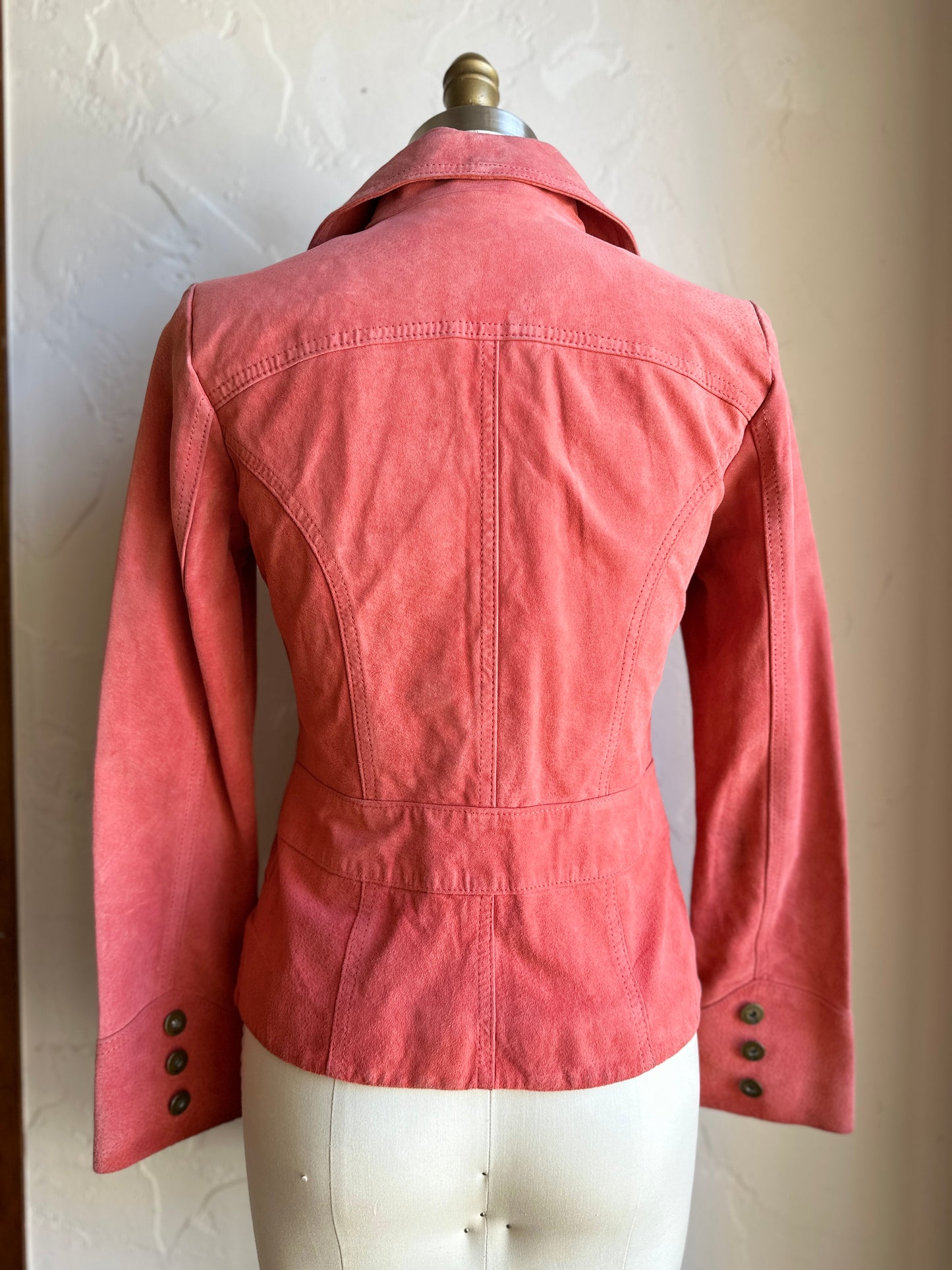 Peachy Leather Blazer