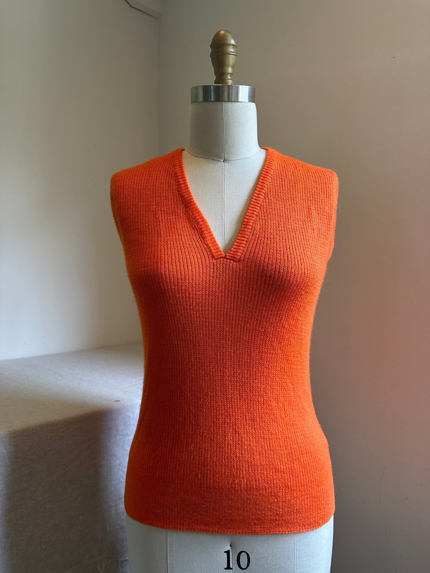 Low Cut Orange Ribbed Vest