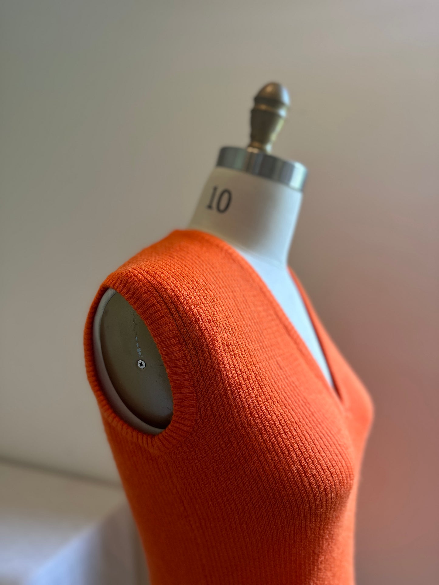 Low Cut Orange Ribbed Vest
