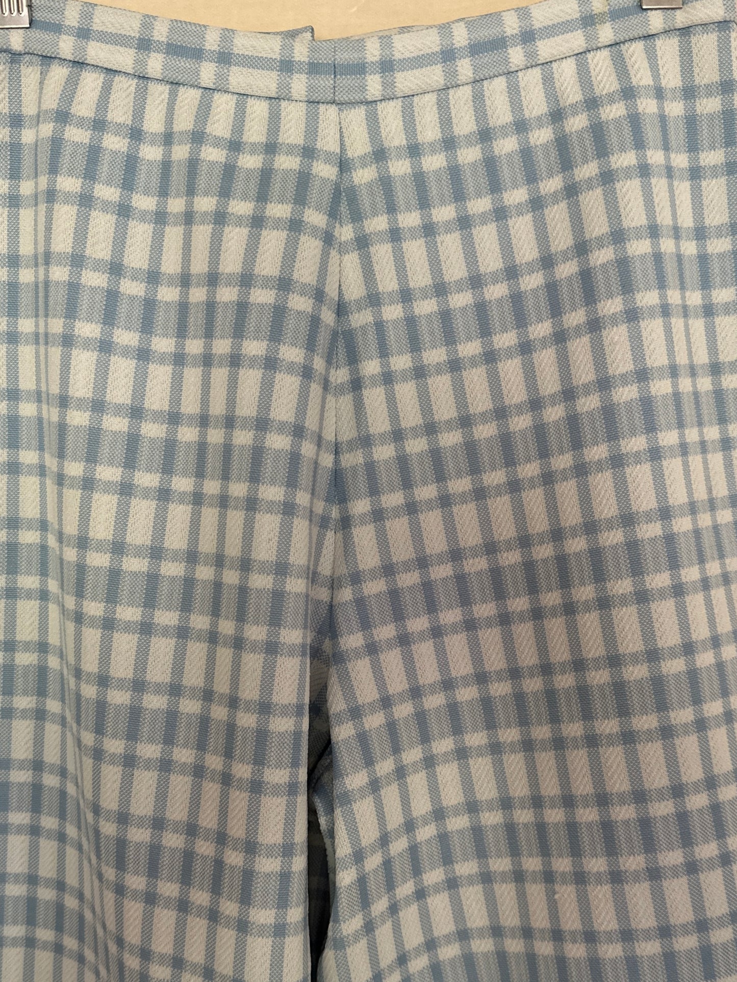 High Waisted Wide Leg Gingham Pants