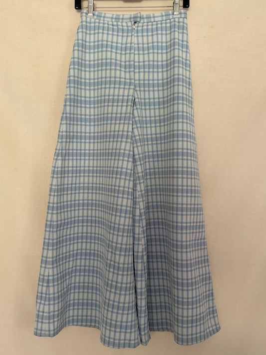 High Waisted Wide Leg Gingham Pants